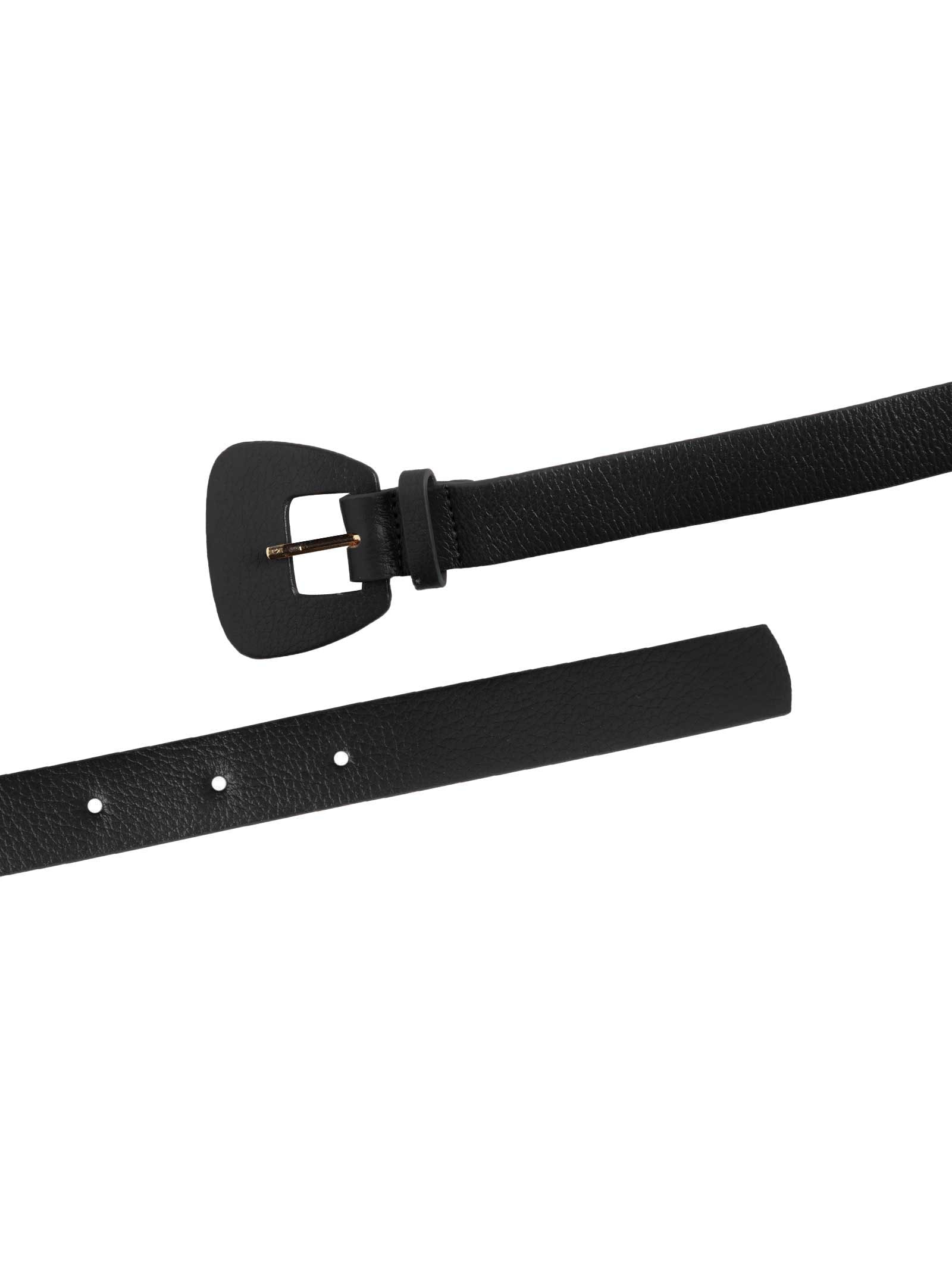 Cinto Feminino Em Couro Com Fivela Encapada Preto Market 33