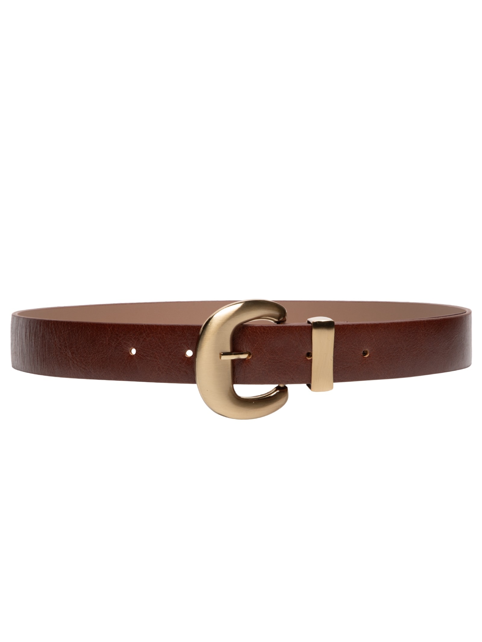 Cinto Feminino Em Couro Com Fivela Escovada Marrom Market 33