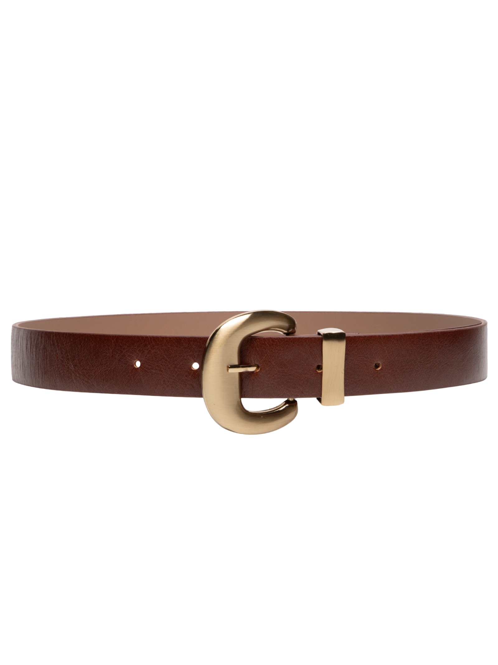 Cinto Feminino Em Couro Com Fivela Escovada Marrom Market 33