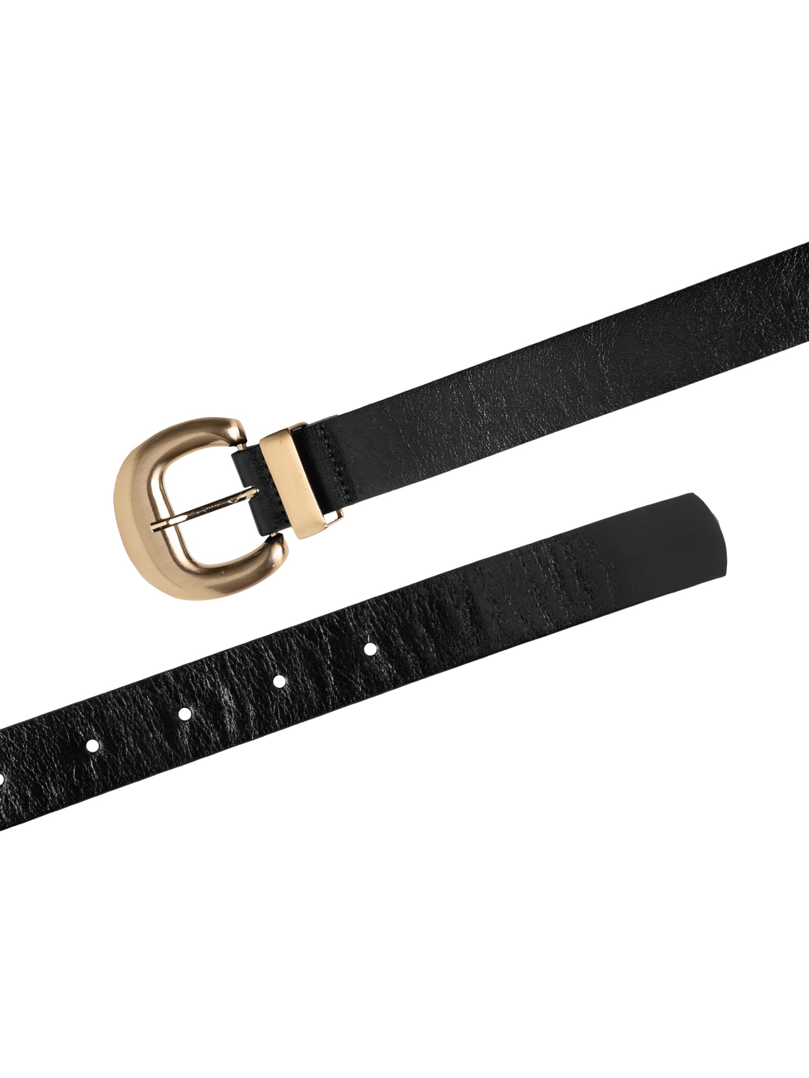 Cinto Feminino Em Couro Com Fivela Escovada Preto Market 33