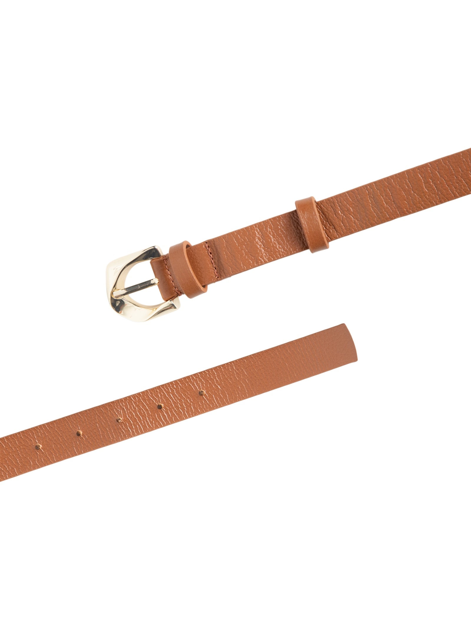 Cinto Feminino Em Couro Com Fivela Orgânica Marrom '2Essential