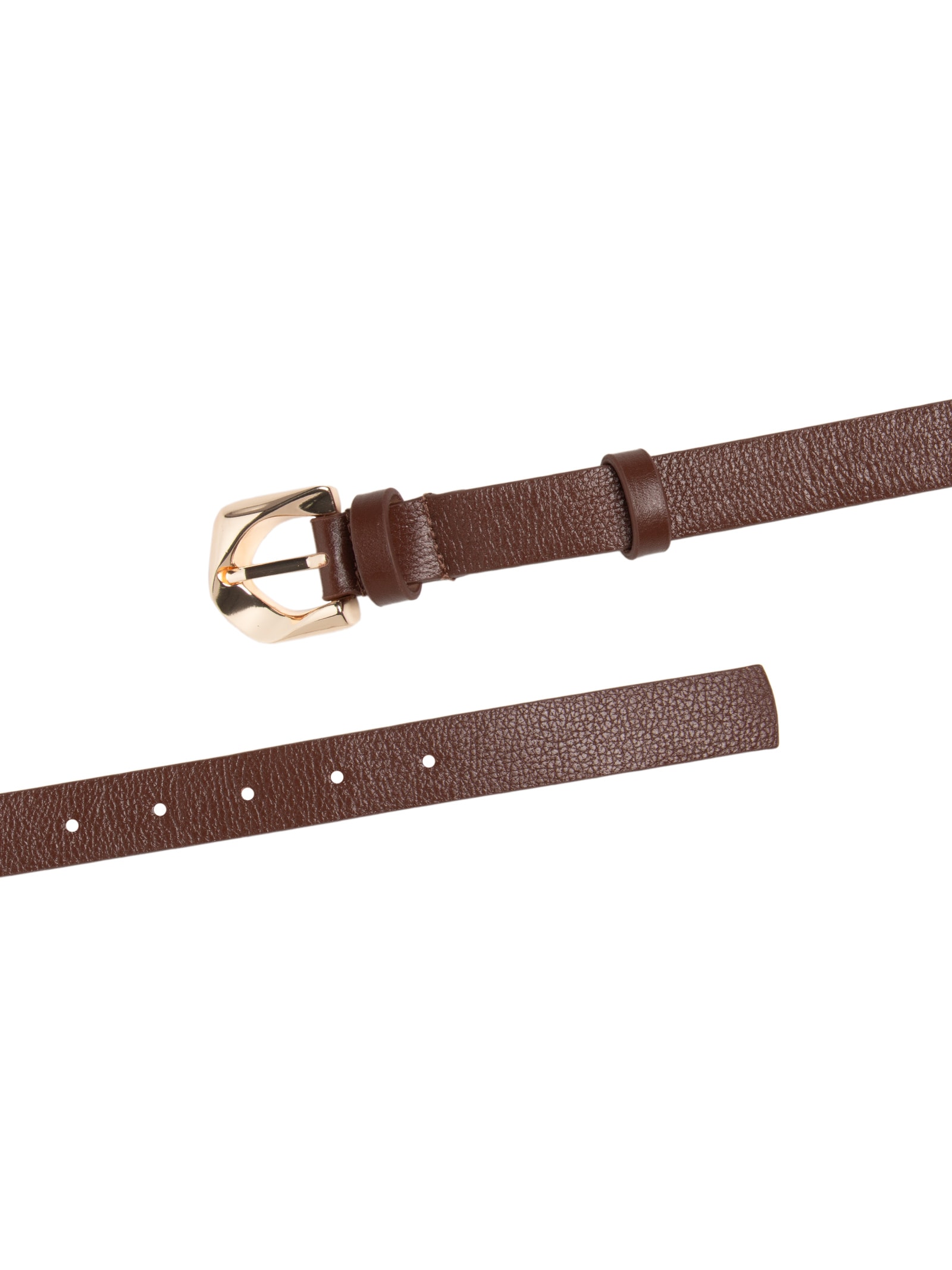 Cinto Feminino Em Couro Com Fivela Orgânica Marrom '2Essential