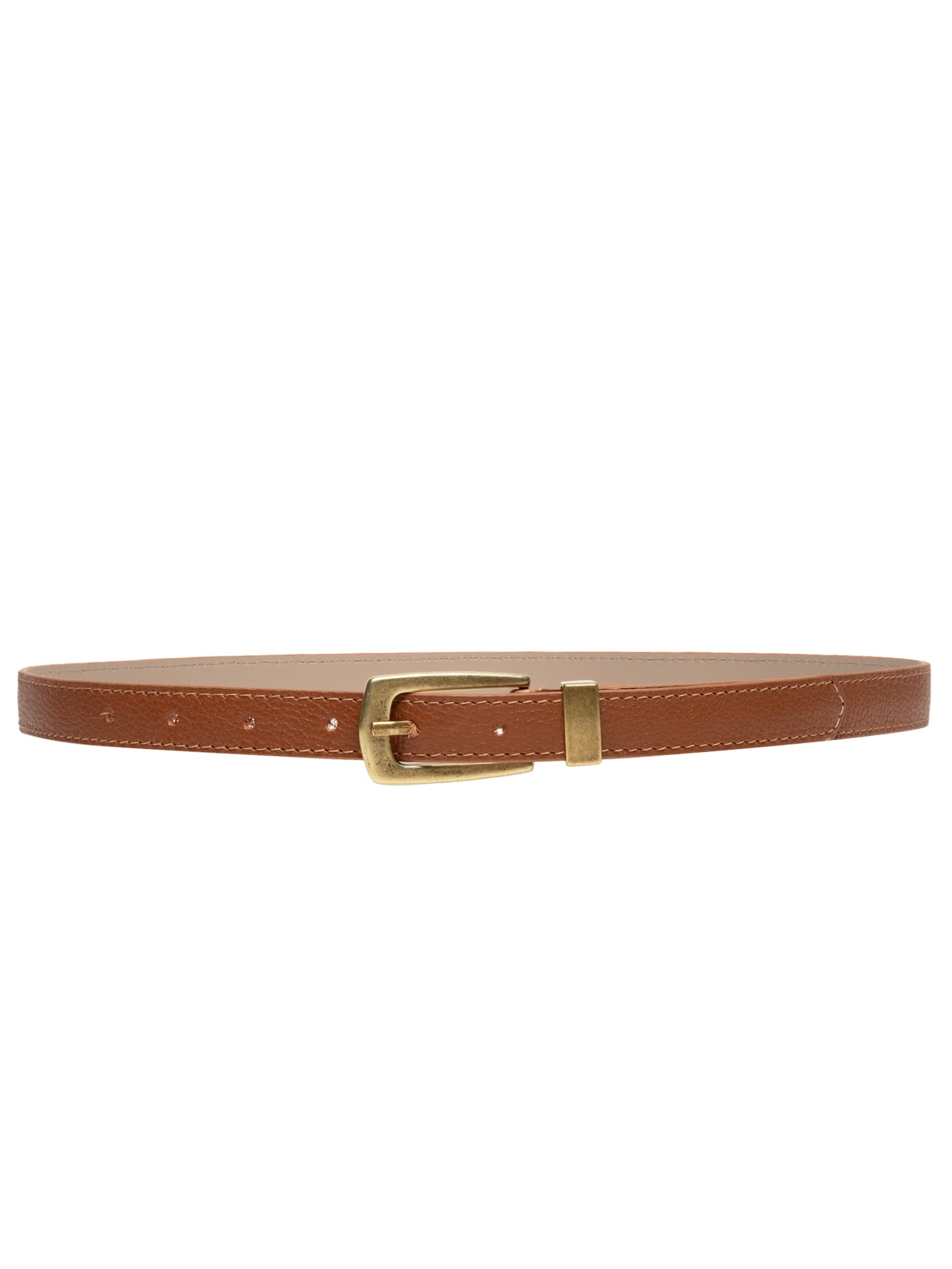 Cinto Feminino Em Couro Com Fivela Ouro Velho Marrom Market 33