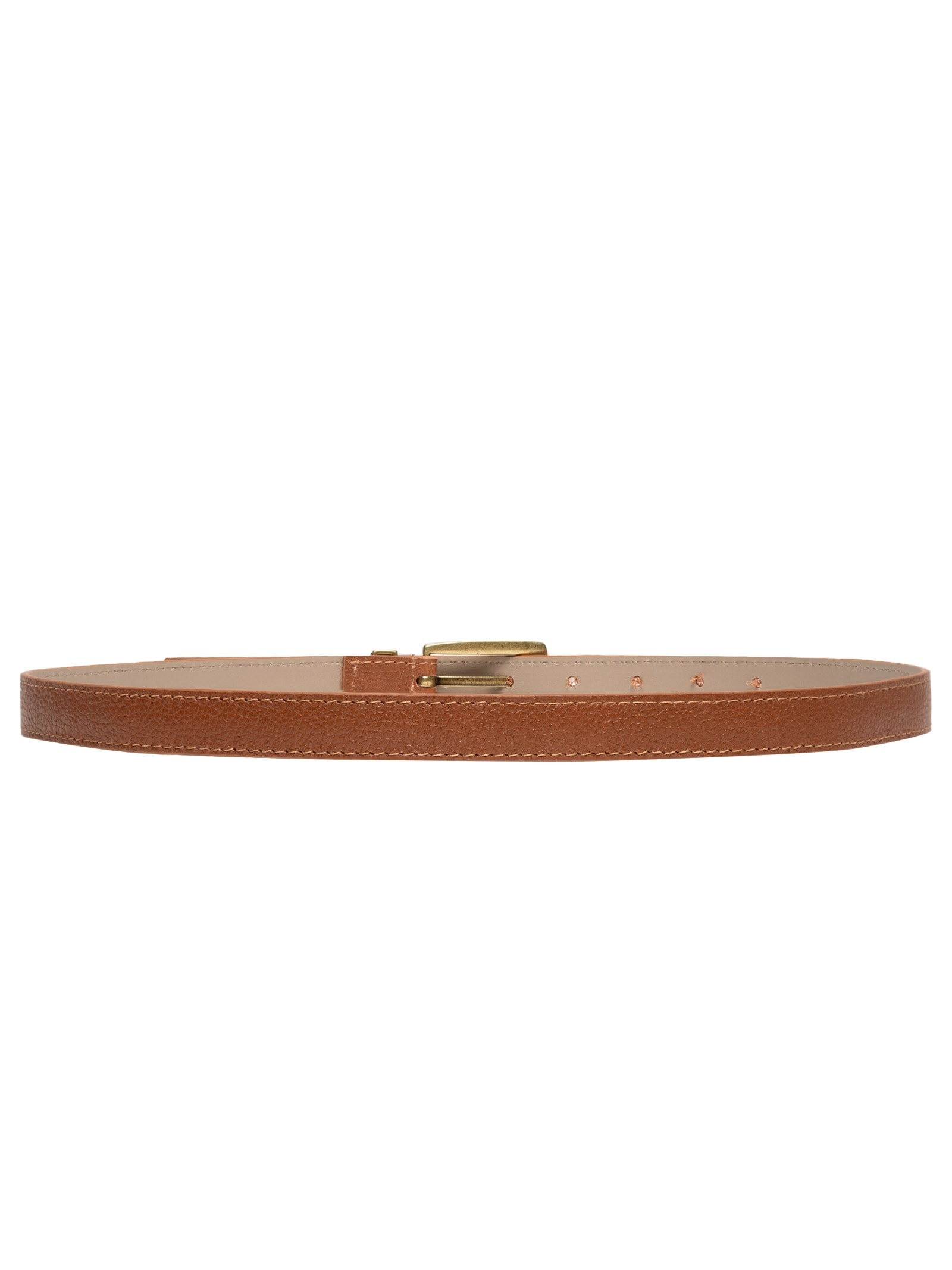 Cinto Feminino Em Couro Com Fivela Ouro Velho Marrom Market 33