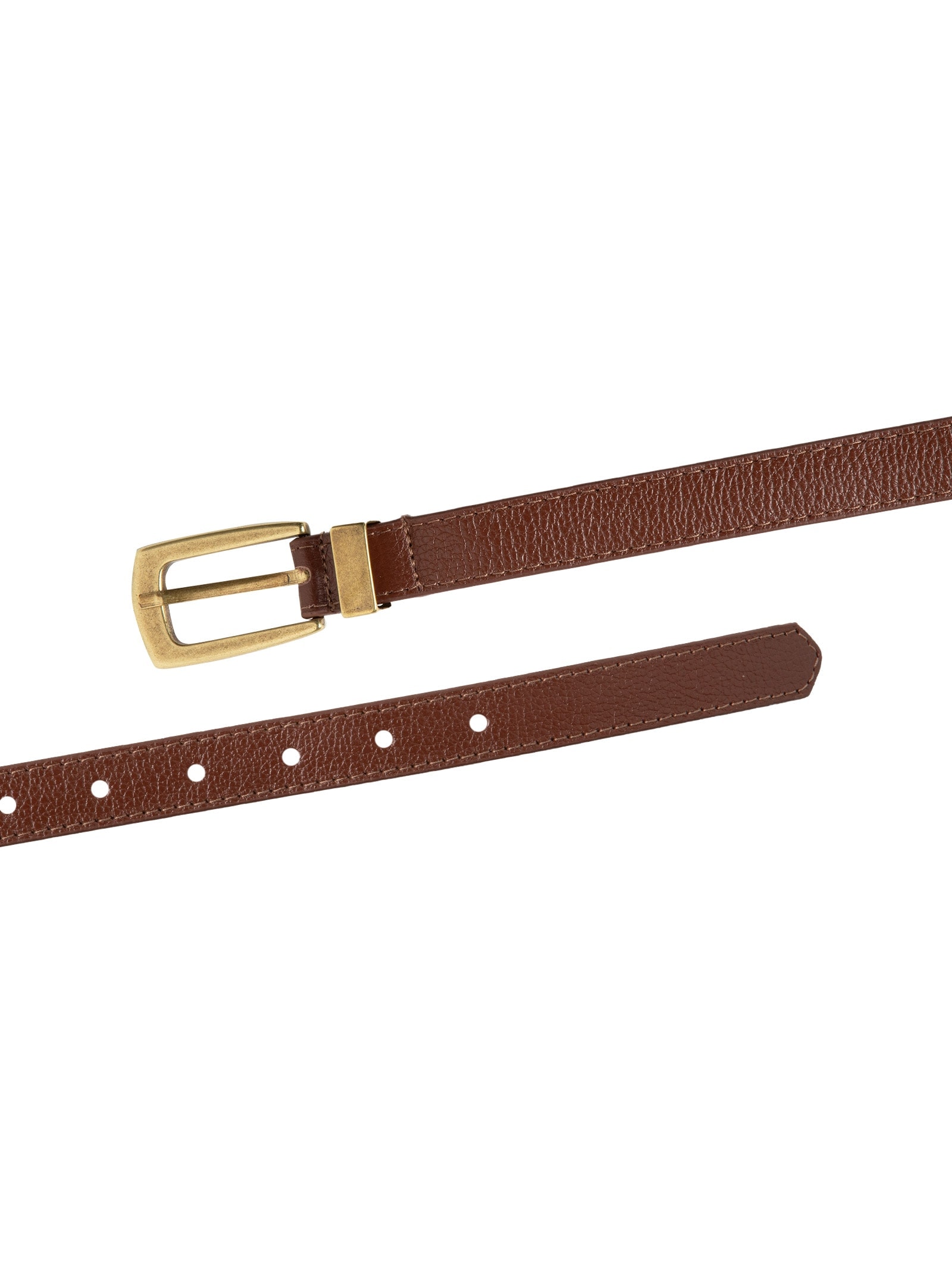 Cinto Feminino Em Couro Com Fivela Ouro Velho Marrom Market 33