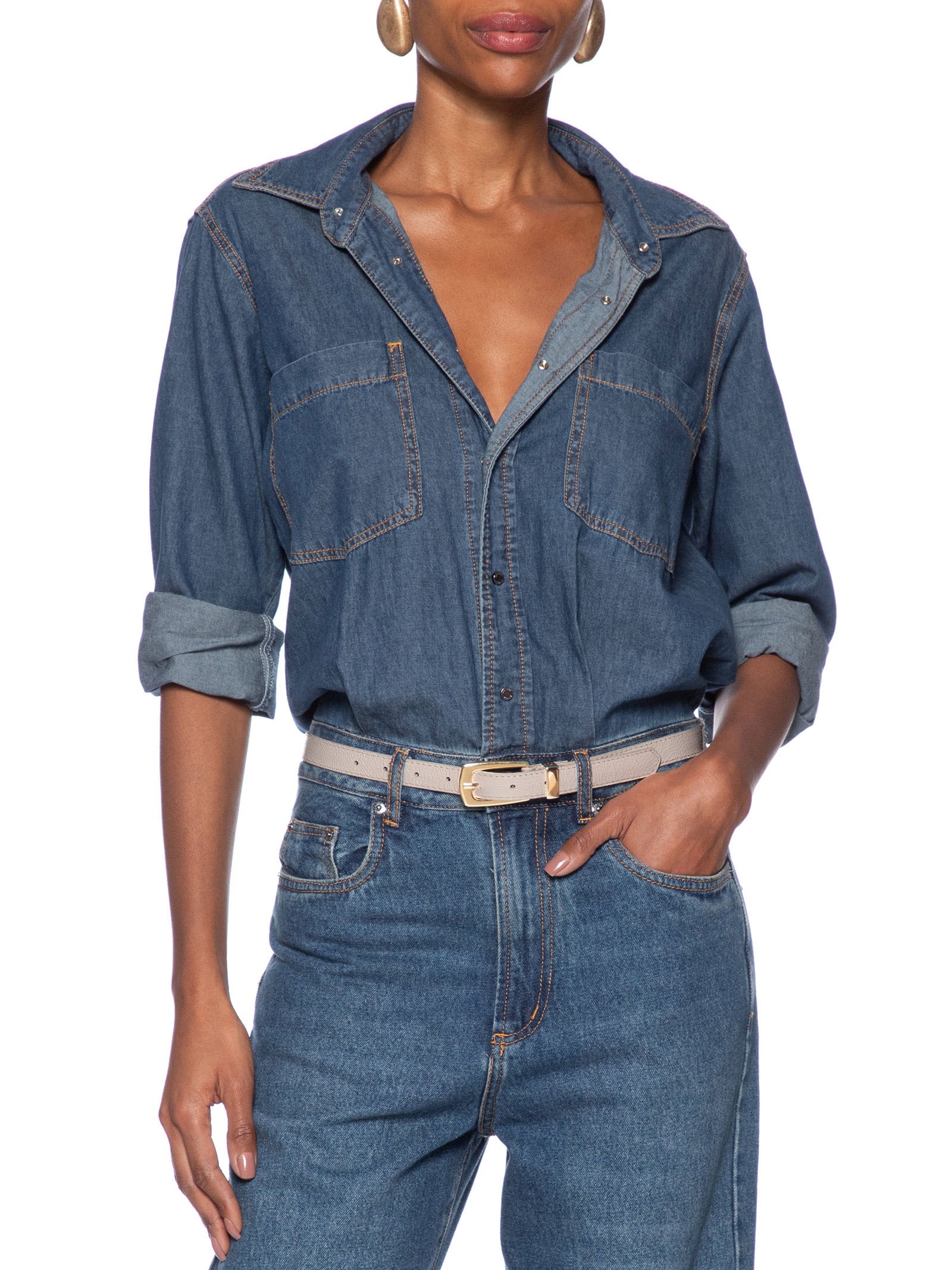 Cinto Feminino Em Couro Com Fivela Ouro Velho Off White Market 33