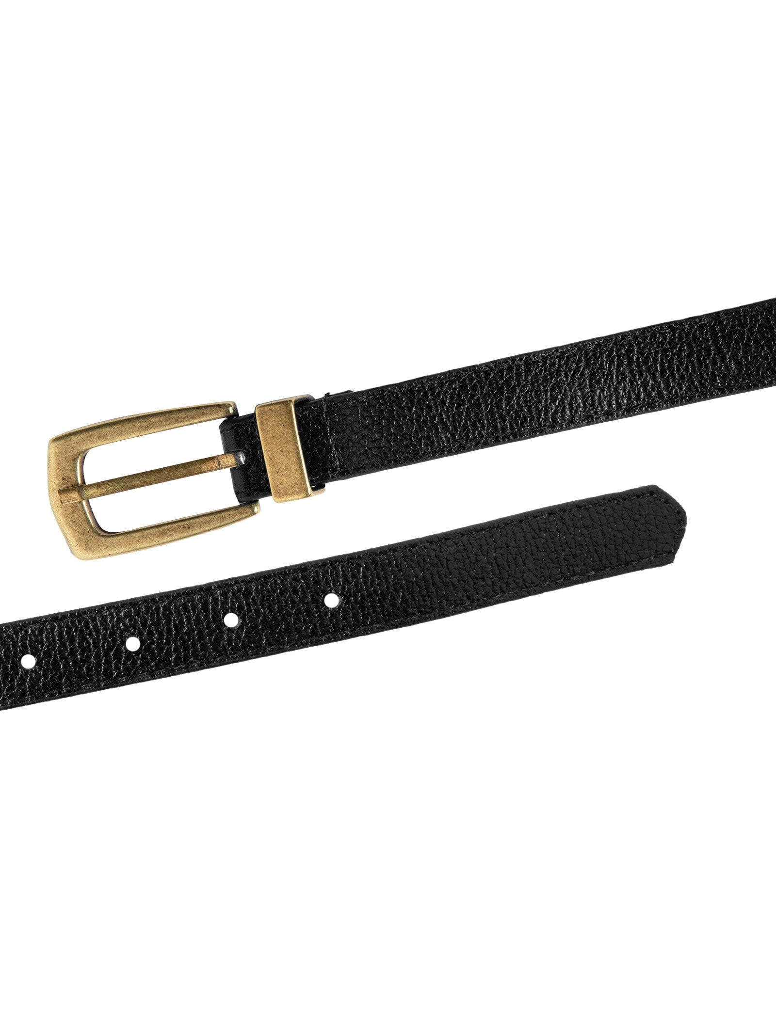 Cinto Feminino Em Couro Com Fivela Ouro Velho Preto Market 33