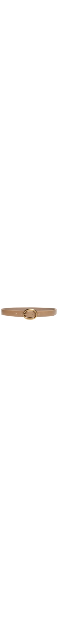 Cinto Feminino em Couro com Fivela Oval - Bege