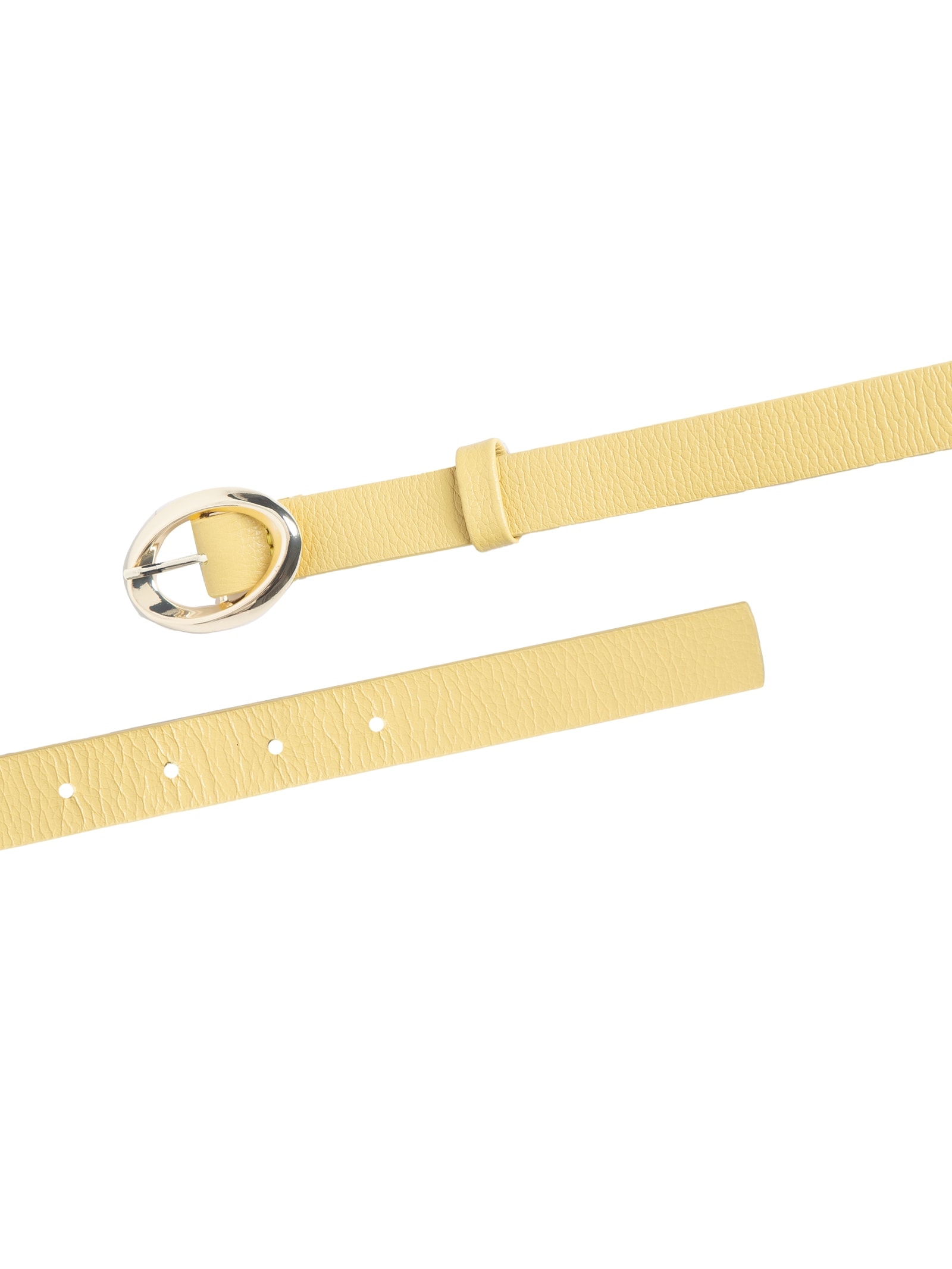Cinto Feminino Em Couro Com Fivela Oval Dourada Amarelo Market 33