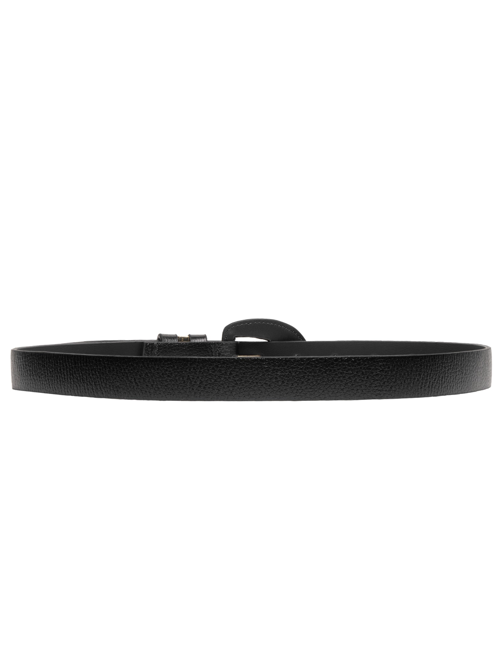 Cinto Feminino Em Couro Com Fivela Oval Encapada Preto Market 33