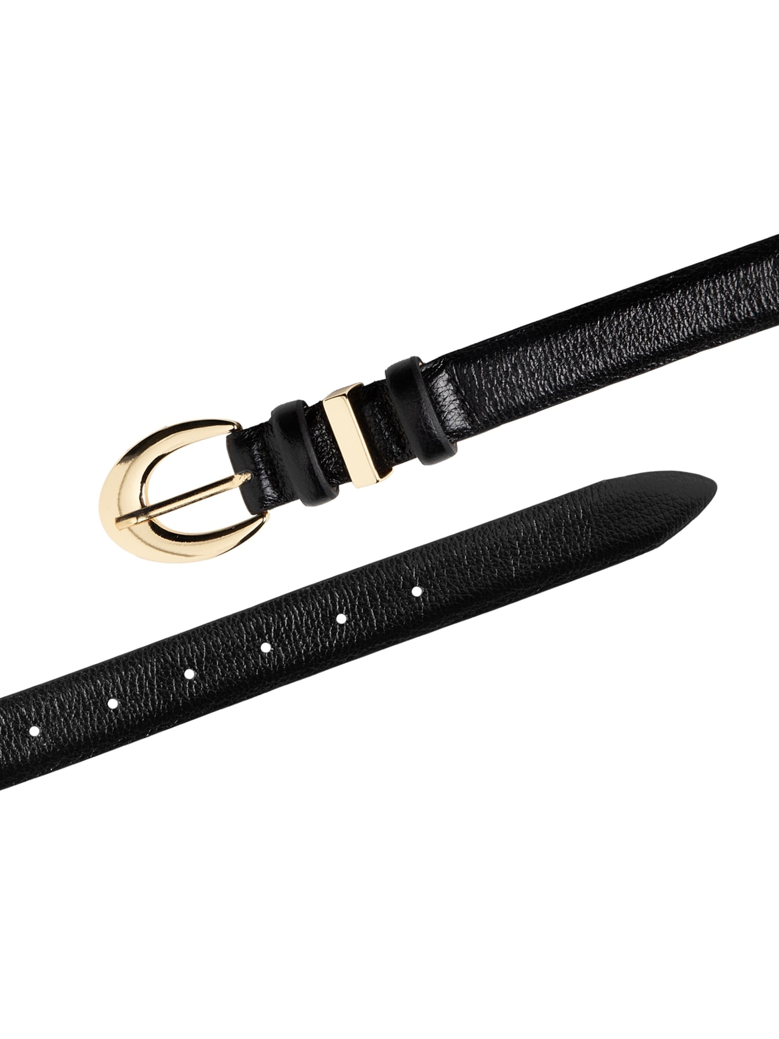 Cinto Feminino Em Couro Com Fivela Oval Preto Market 33