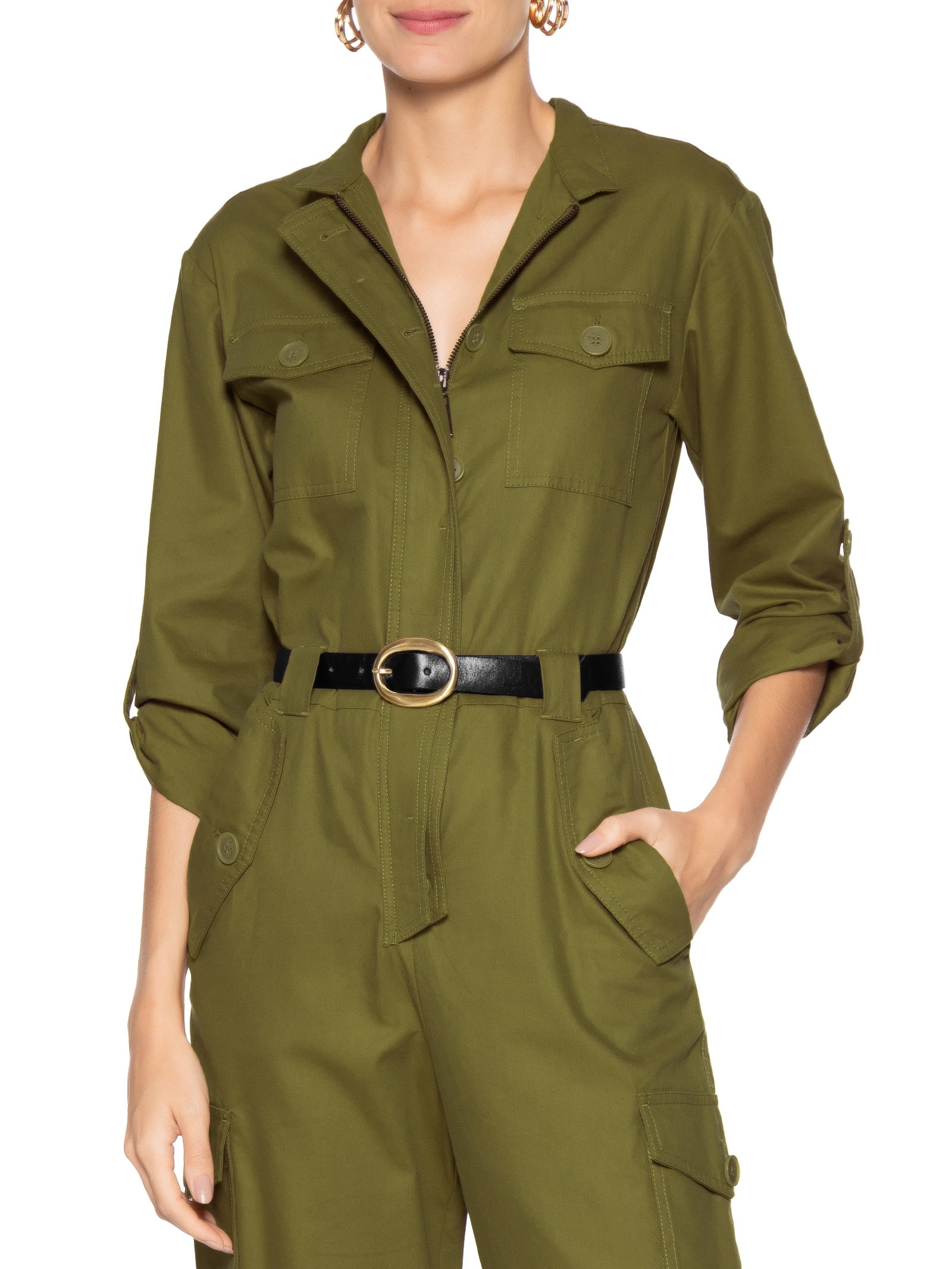 Cinto Feminino Em Couro Com Fivela Oval Preto Market 33