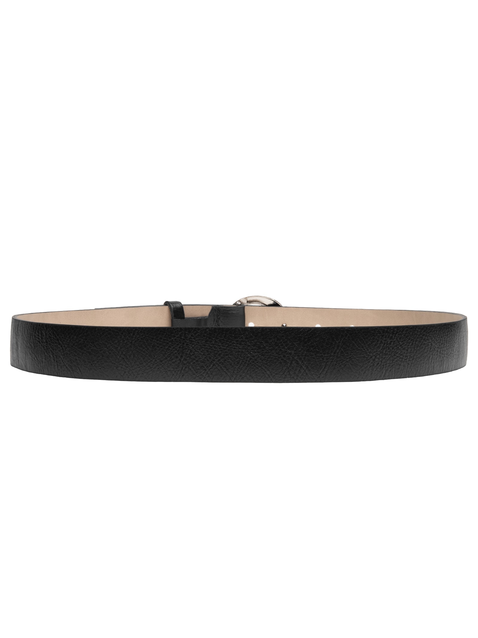 Cinto Feminino em Couro com Fivela Oval Preto Basiq