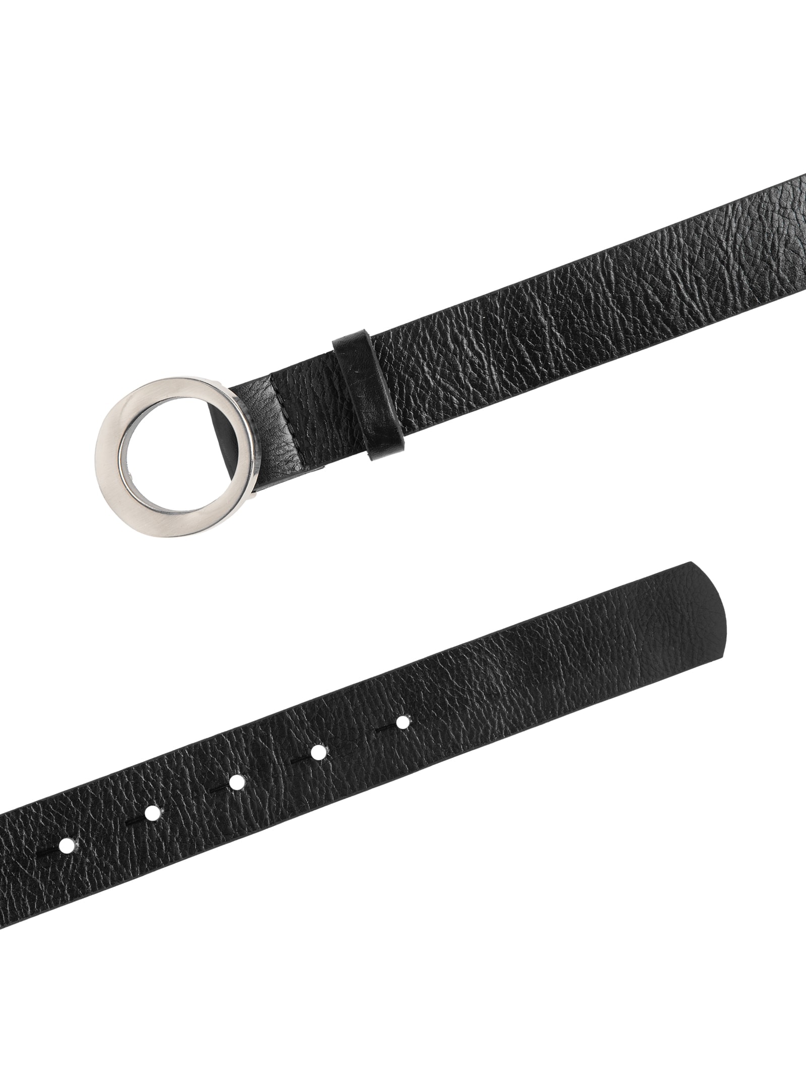 Cinto Feminino em Couro com Fivela Oval Preto Basiq