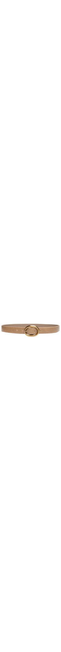 Cinto Feminino em Couro com Fivela Oval – Bege