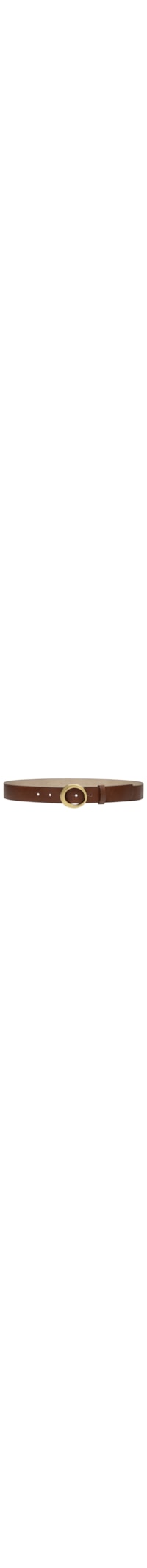 Cinto Feminino em Couro com Fivela Oval – Bege