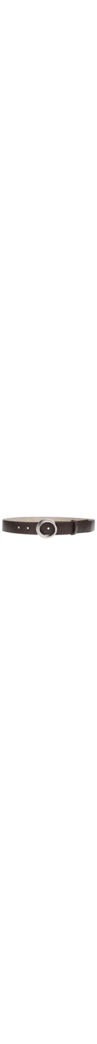 Cinto Feminino em Couro com Fivela Oval – Marrom