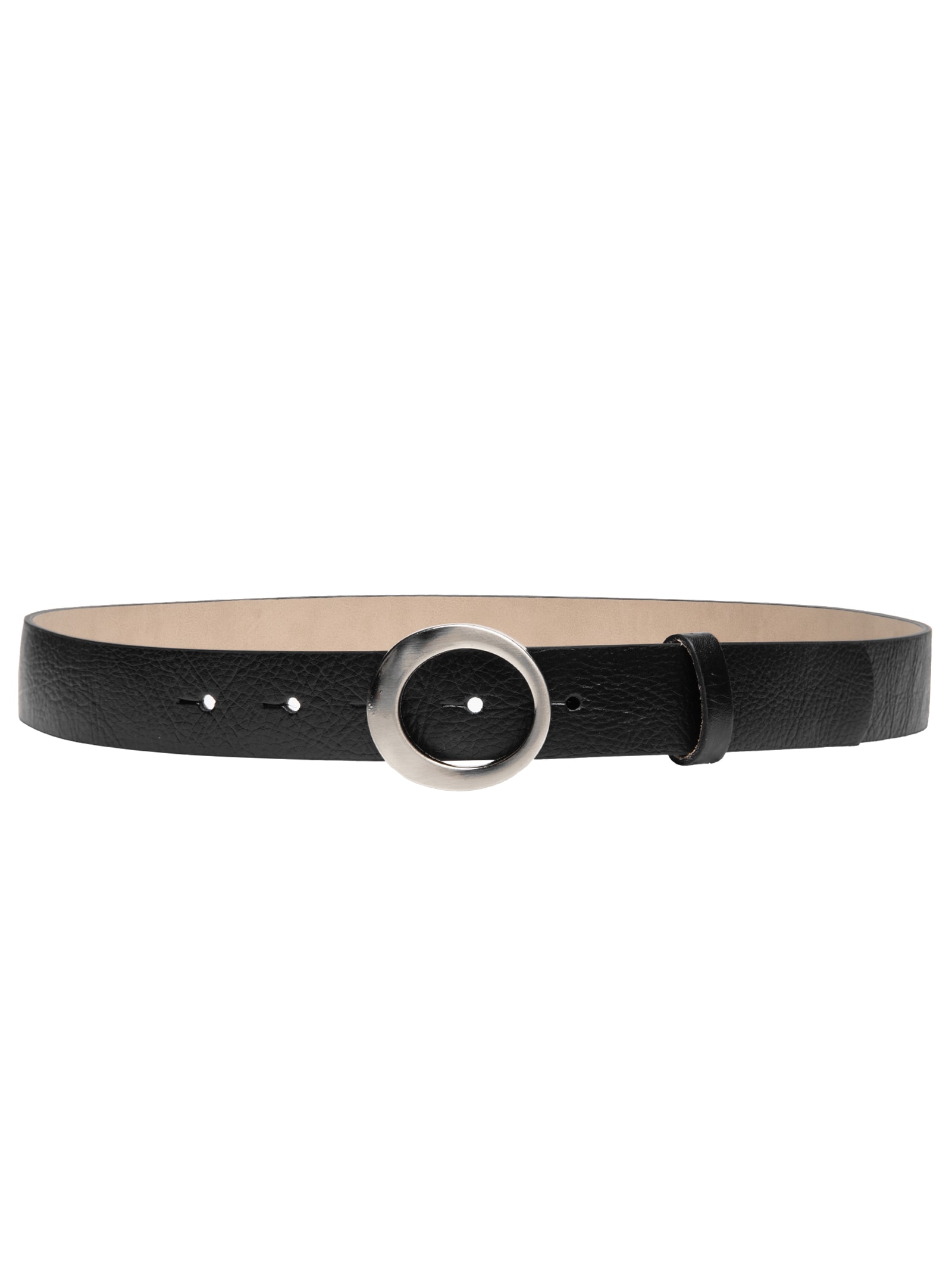 Cinto Feminino em Couro com Fivela Oval – Preto Basiq