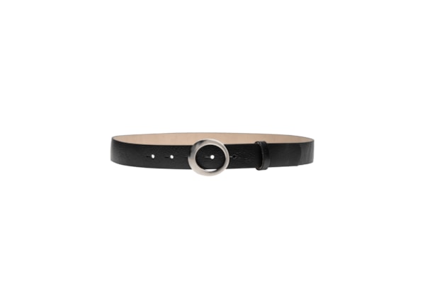 Cinto Feminino em Couro com Fivela Oval – Preto