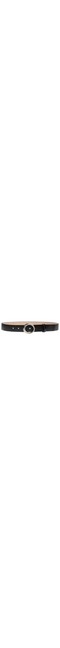 Cinto Feminino em Couro com Fivela Oval – Preto