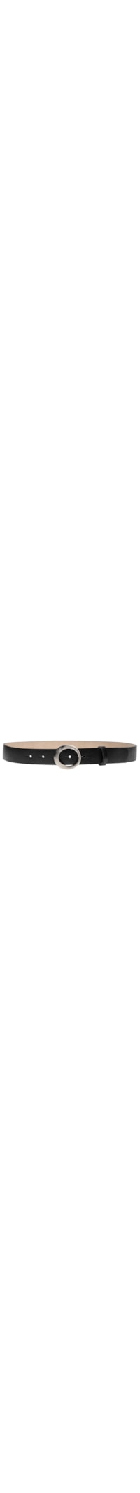 Cinto Feminino em Couro com Fivela Oval – Preto