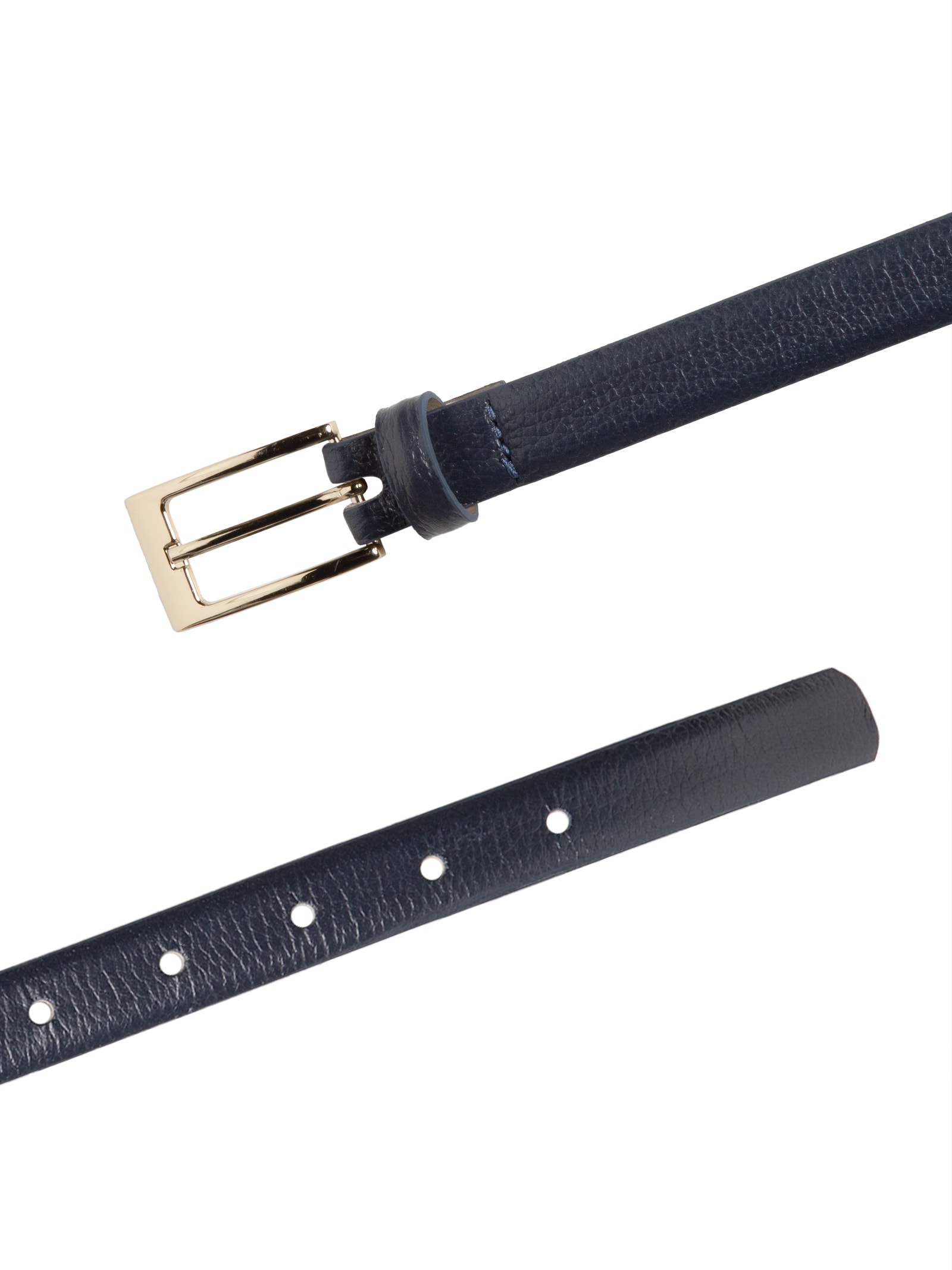 Cinto Feminino em Couro com Fivela Quadrada Azul Basiq