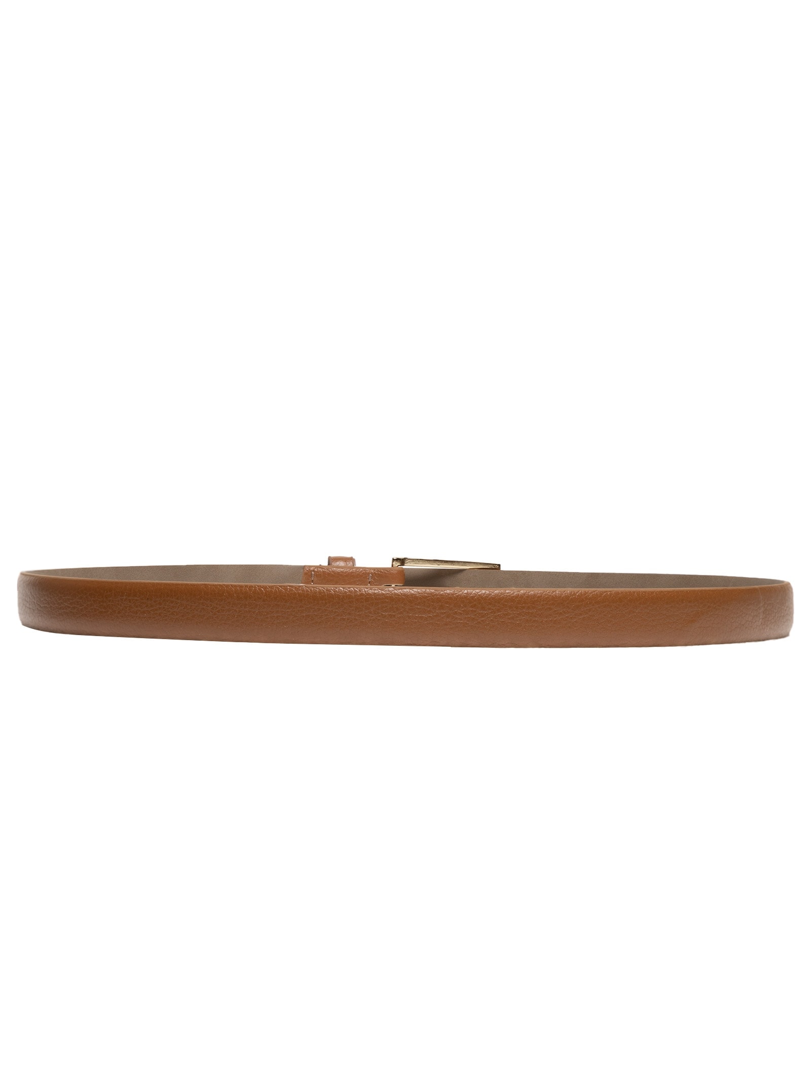 Cinto Feminino Em Couro Com Fivela Quadrada Bege Basiq