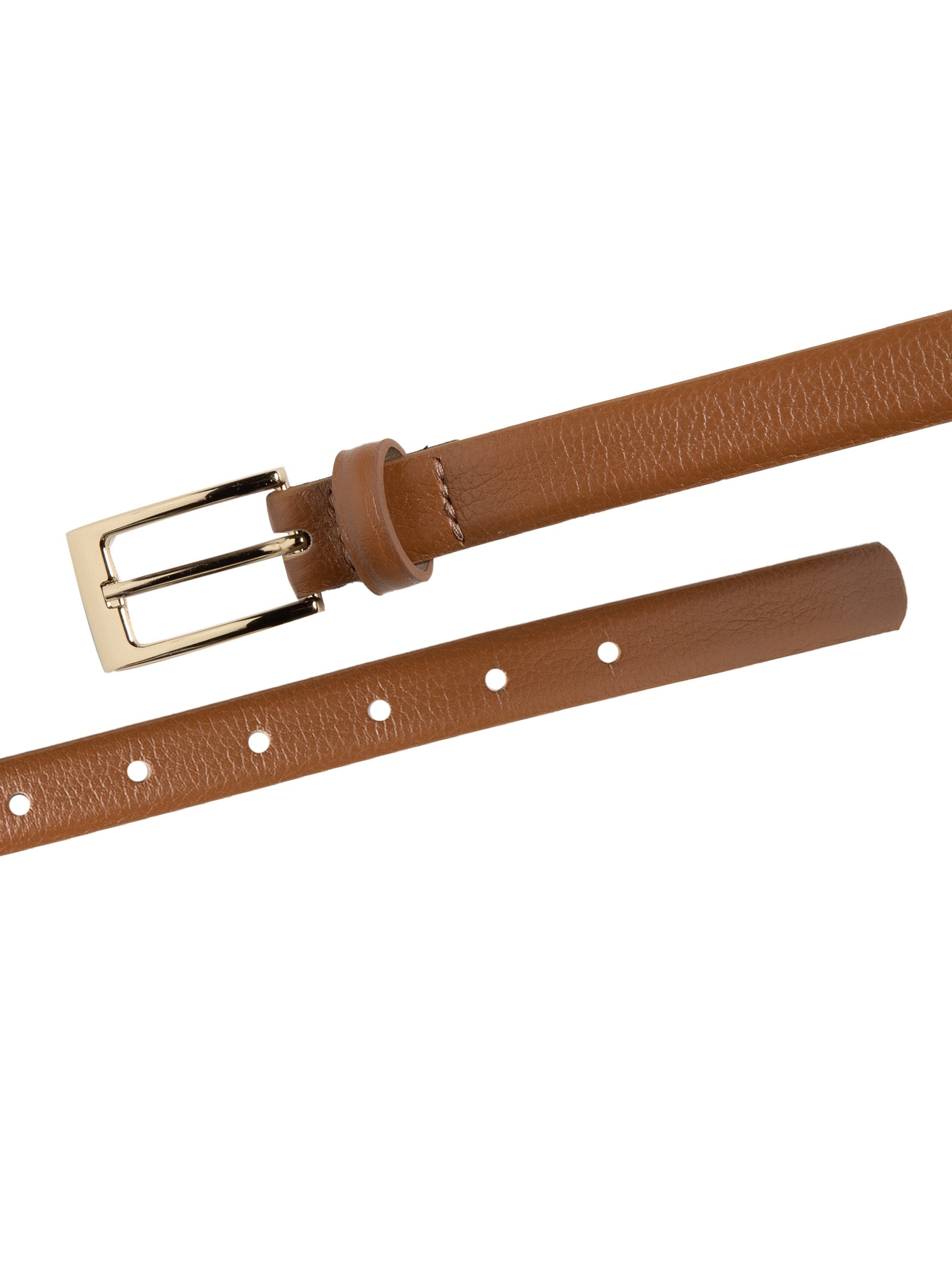 Cinto Feminino Em Couro Com Fivela Quadrada Bege Basiq