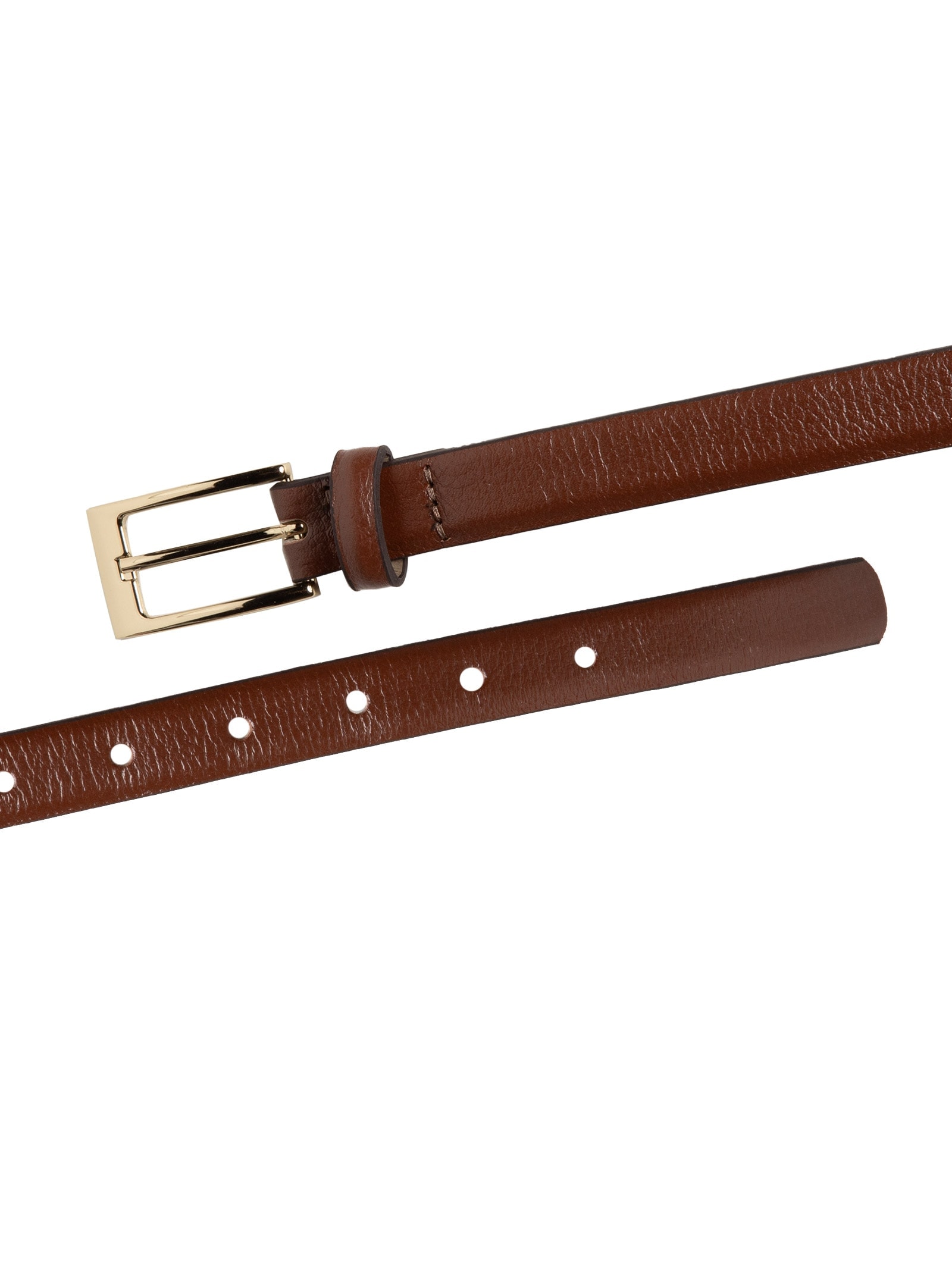 Cinto Feminino Em Couro Com Fivela Quadrada Marrom Basiq