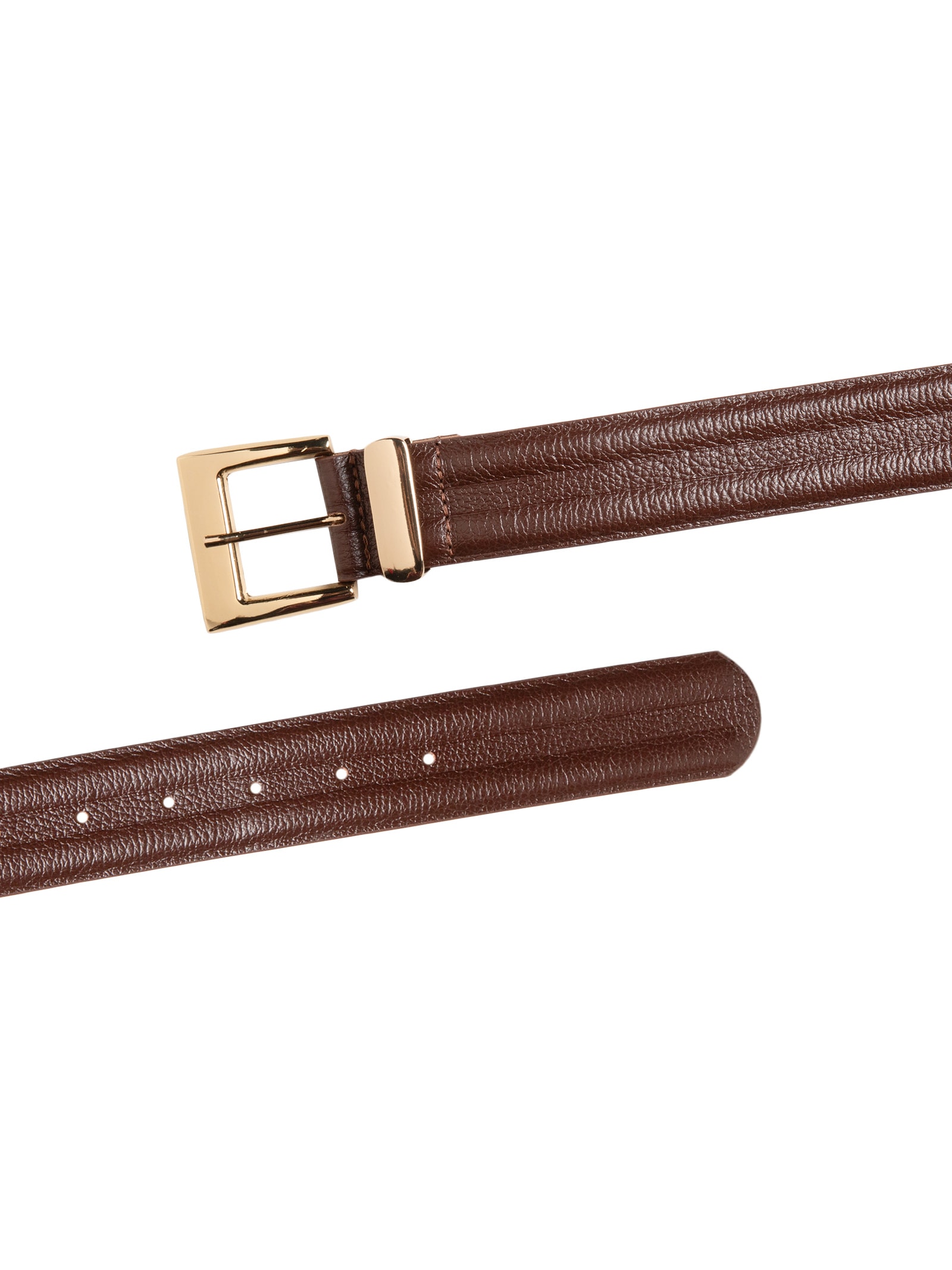 Cinto Feminino Em Couro Com Fivela Quadrada Marrom Market 33