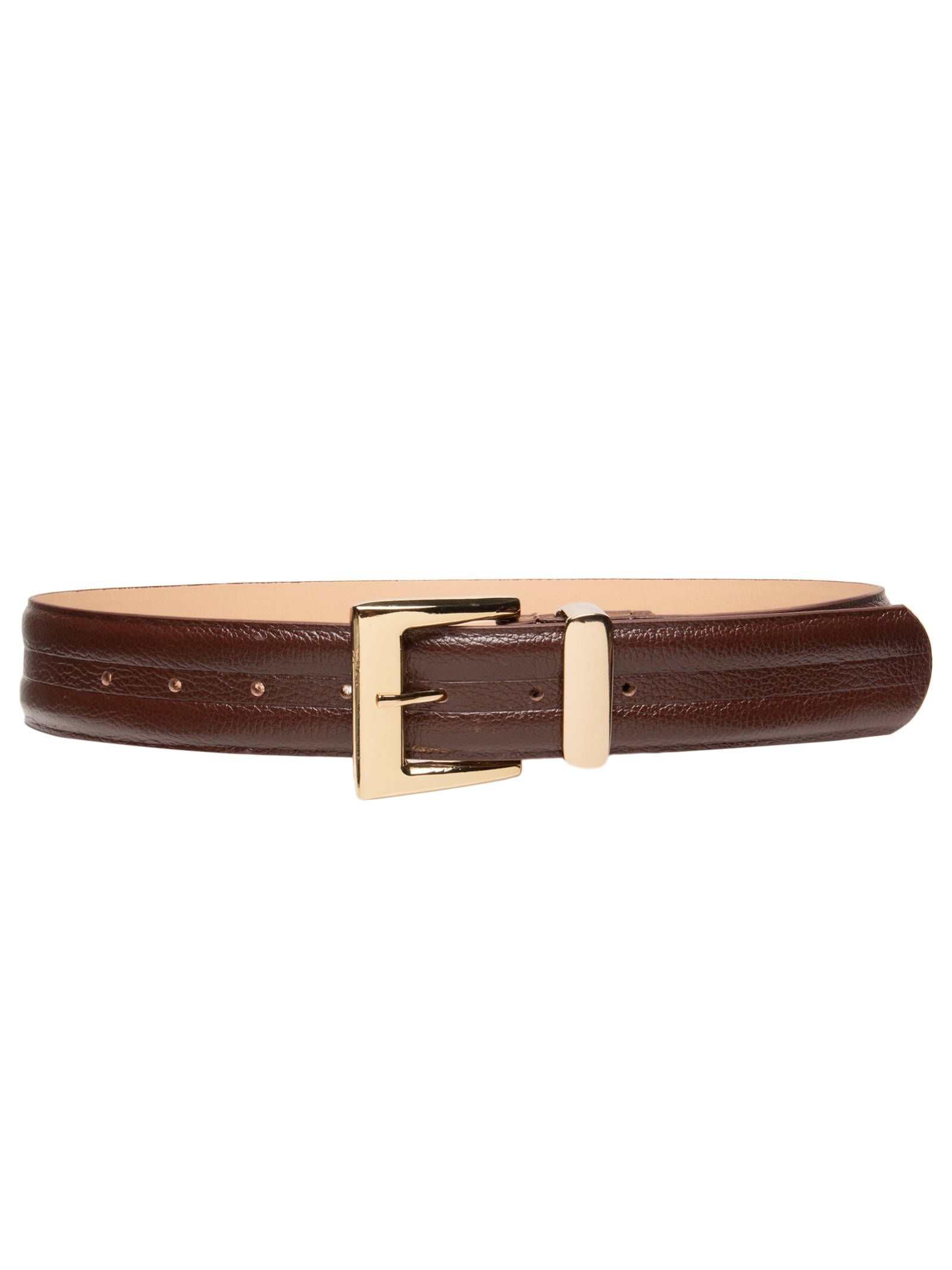 Cinto Feminino Em Couro Com Fivela Quadrada Marrom Market 33