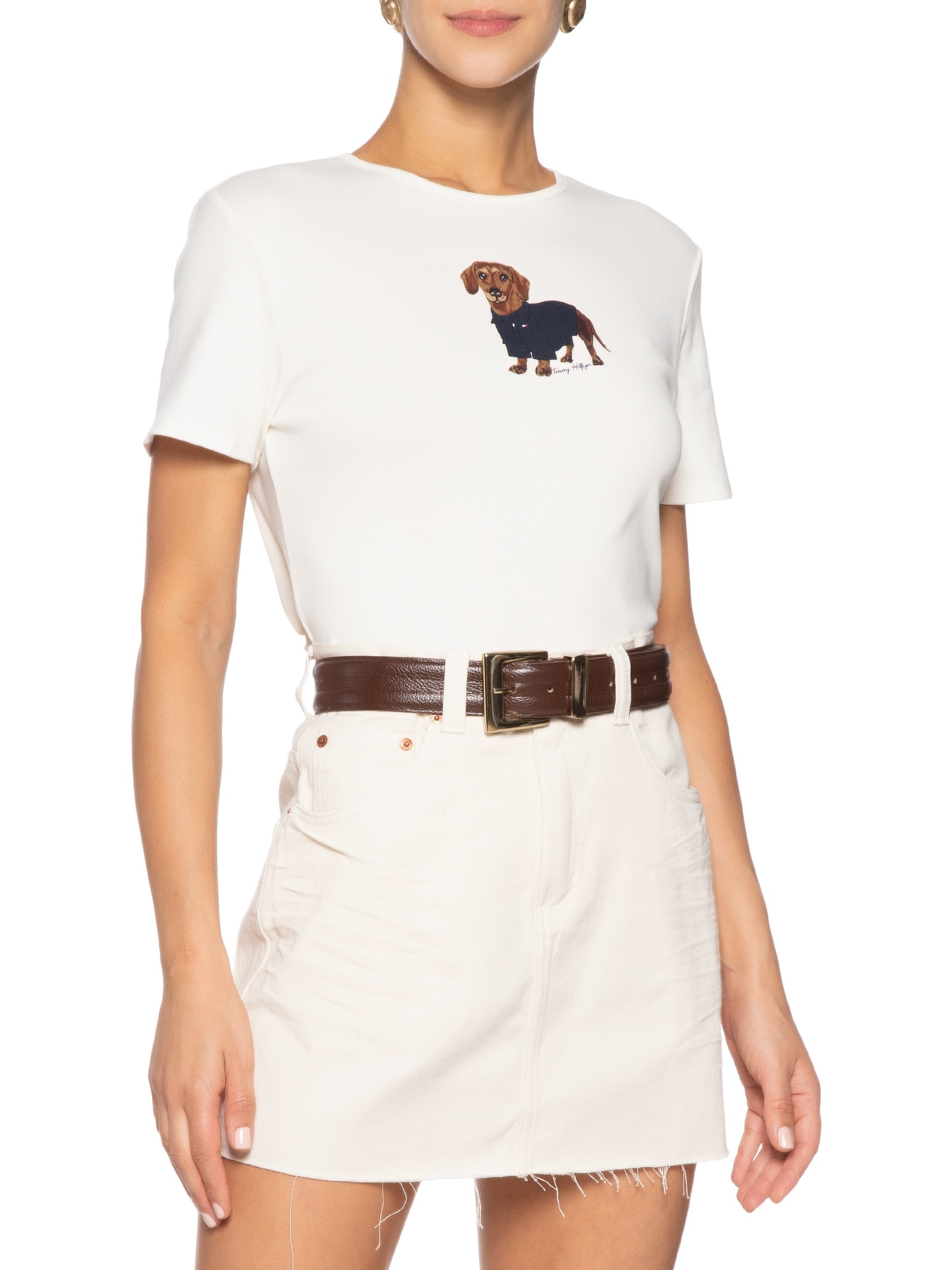 Cinto Feminino Em Couro Com Fivela Quadrada Marrom Market 33