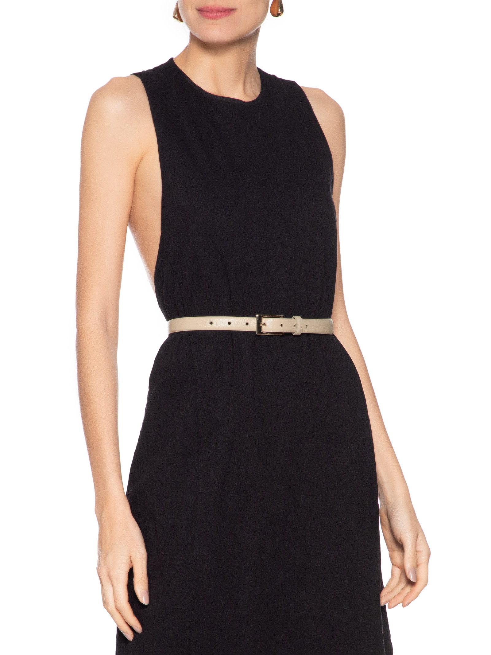 Cinto Feminino Em Couro Com Fivela Quadrada Off White Basiq