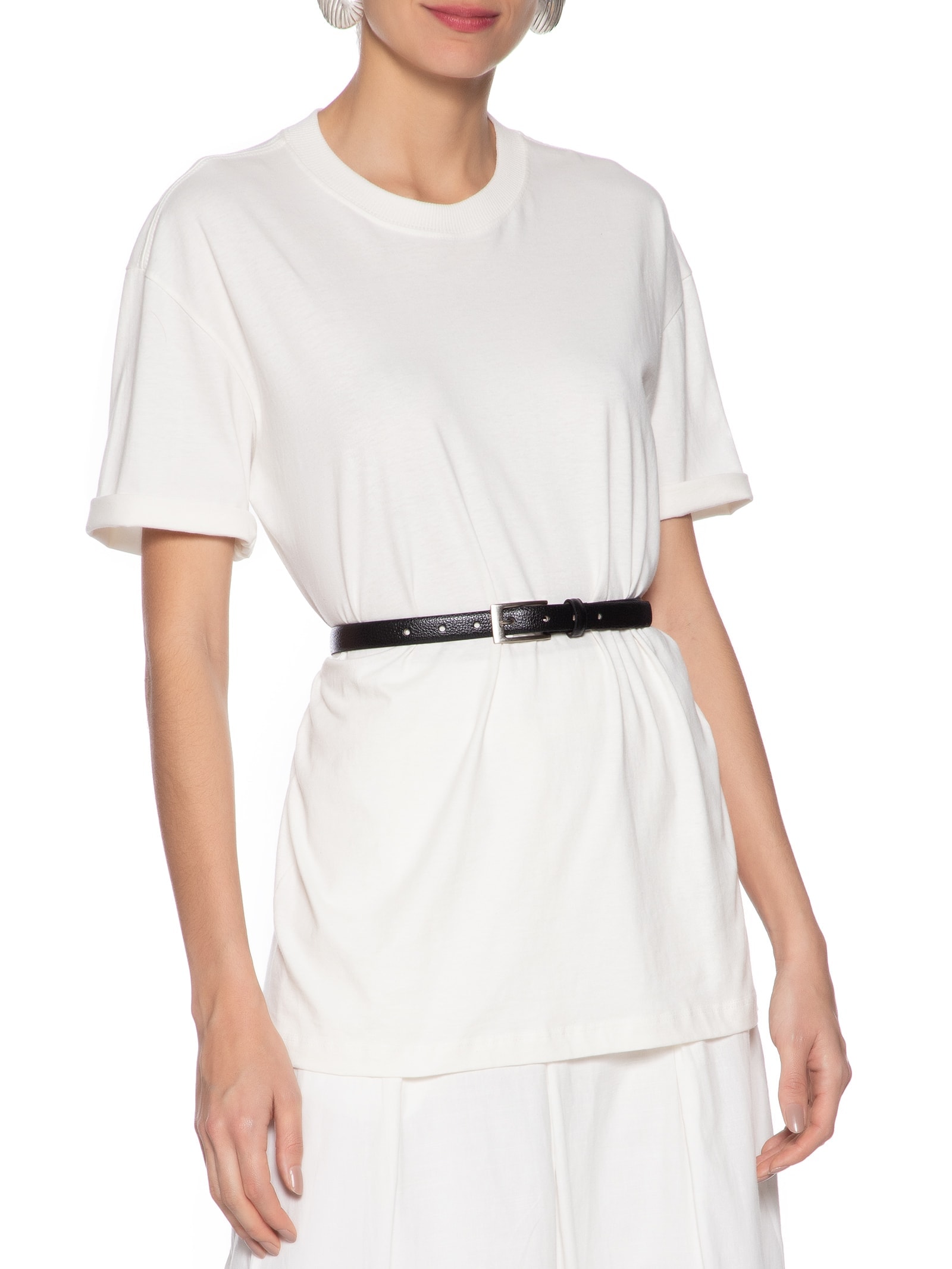 Cinto Feminino Em Couro Com Fivela Quadrada Preto Basiq