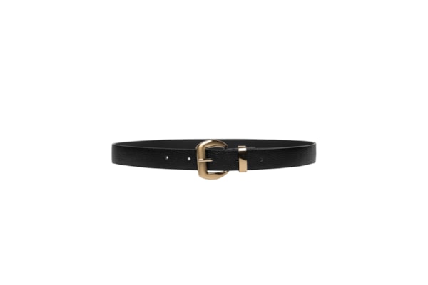 Cinto Feminino Em Couro Com Fivela Quadrada - Preto