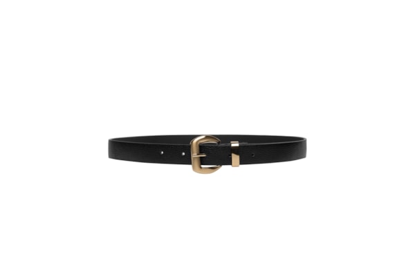 Cinto Feminino Em Couro Com Fivela Quadrada - Preto