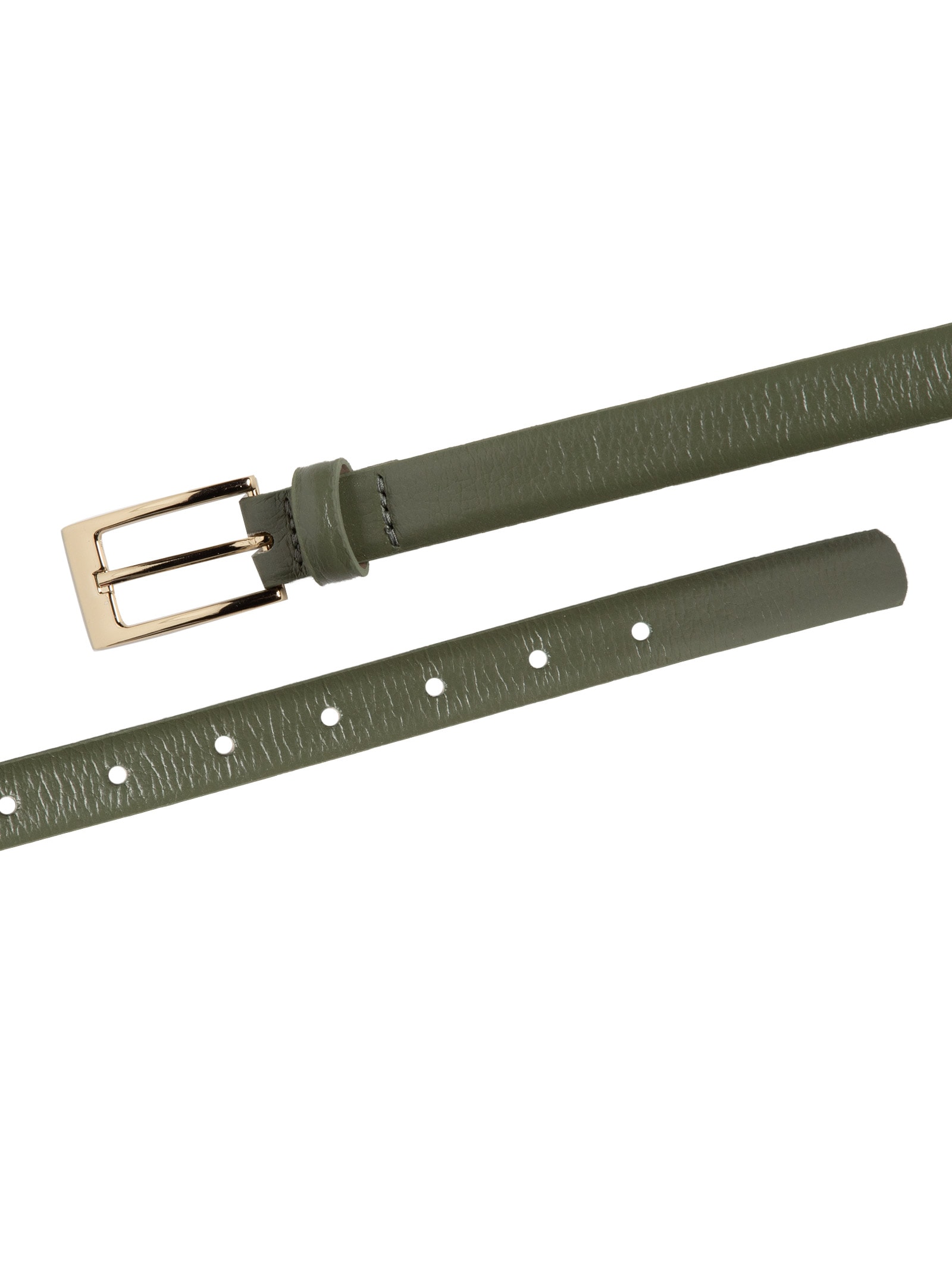 Cinto Feminino Em Couro Com Fivela Quadrada Verde Basiq