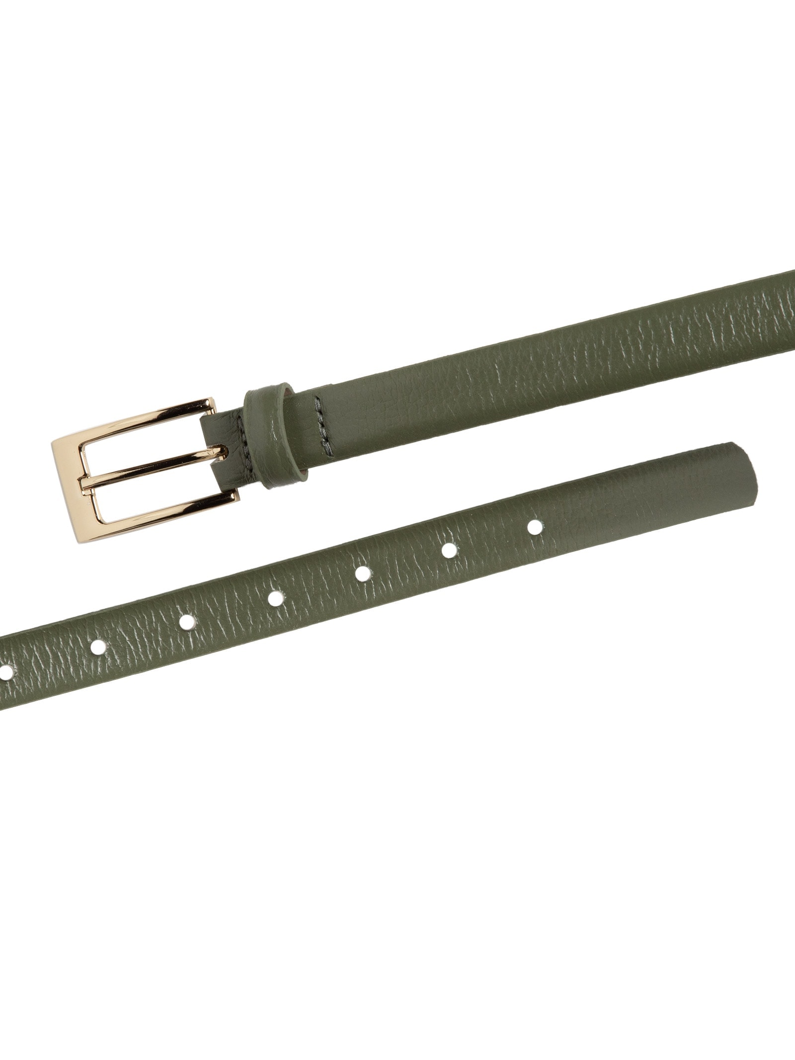 Cinto Feminino Em Couro Com Fivela Quadrada Verde Basiq