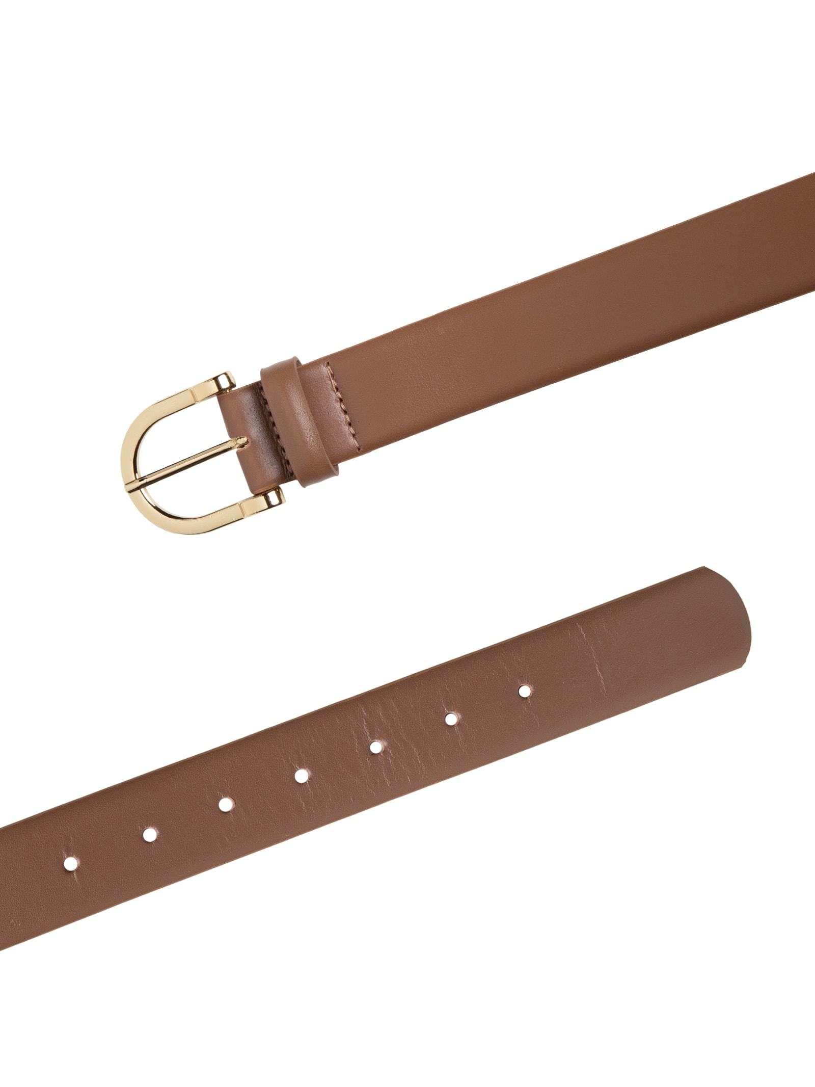 Cinto Feminino Em Couro Com Fivela Redonda Marrom '2Essential