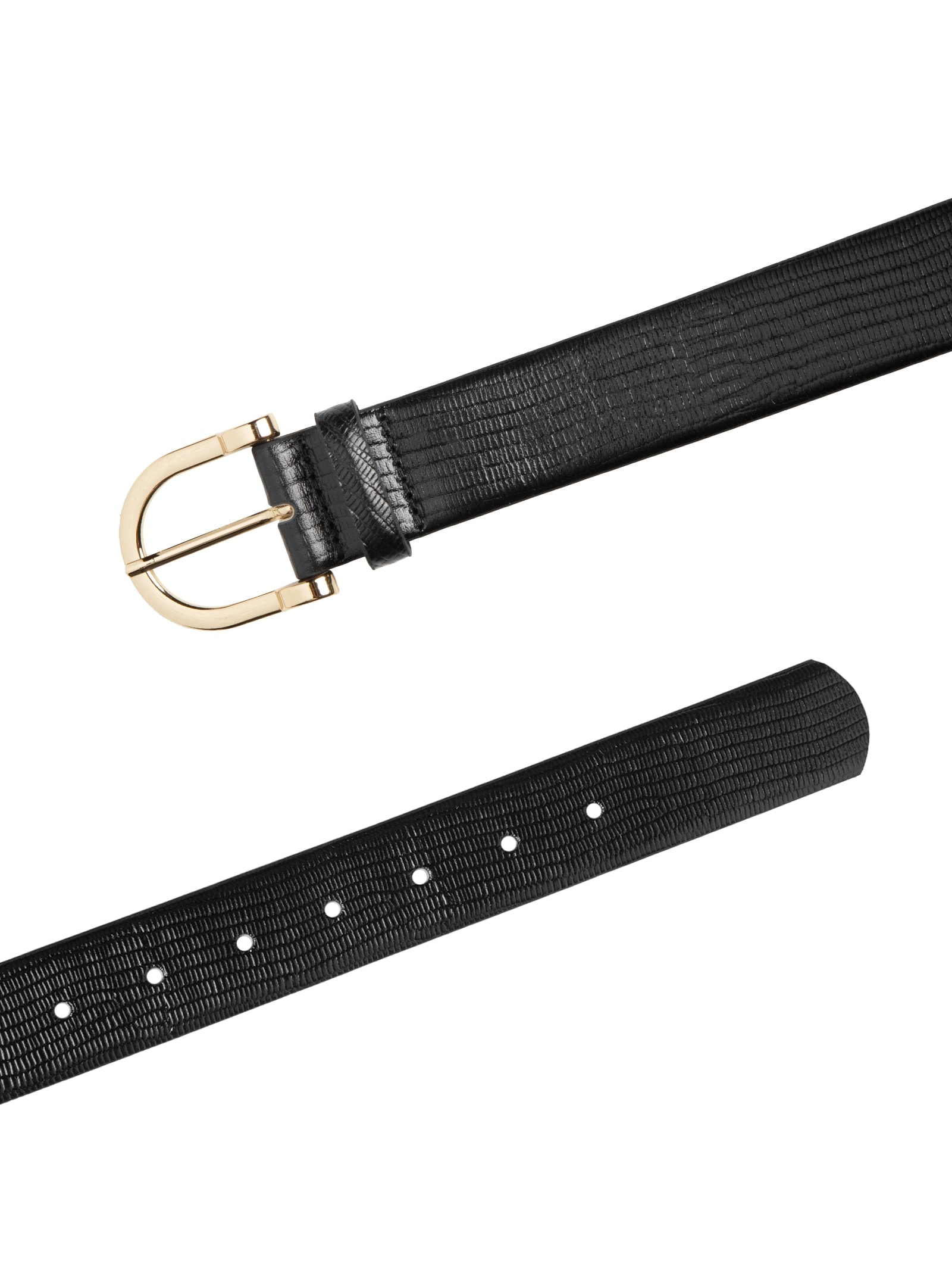 Cinto Feminino Em Couro Com Fivela Redonda Preto '2Essential