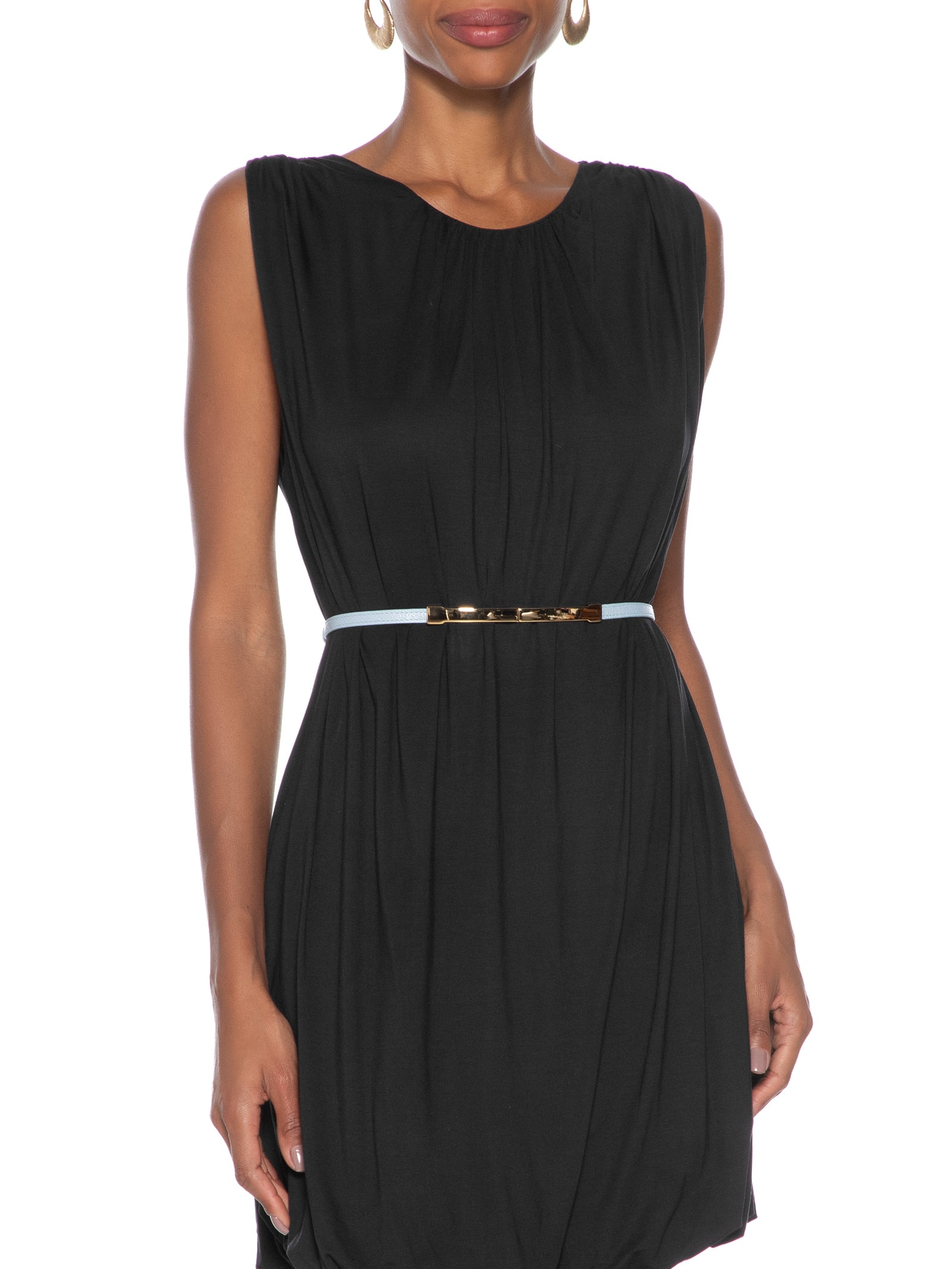 Cinto Feminino Em Couro Com Fivela Retangular Azul Market 33