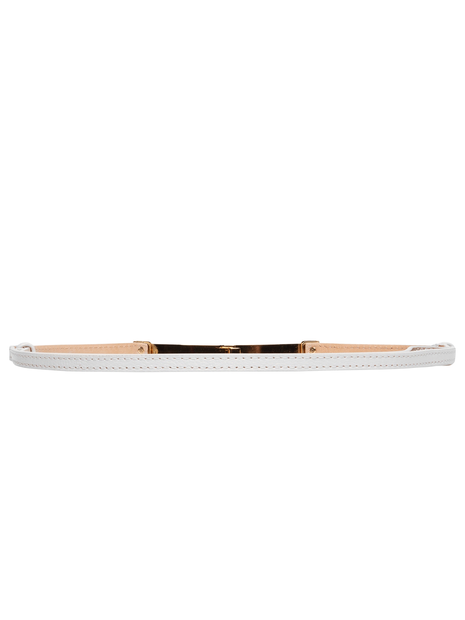Cinto Feminino Em Couro Com Fivela Retangular Branco Market 33