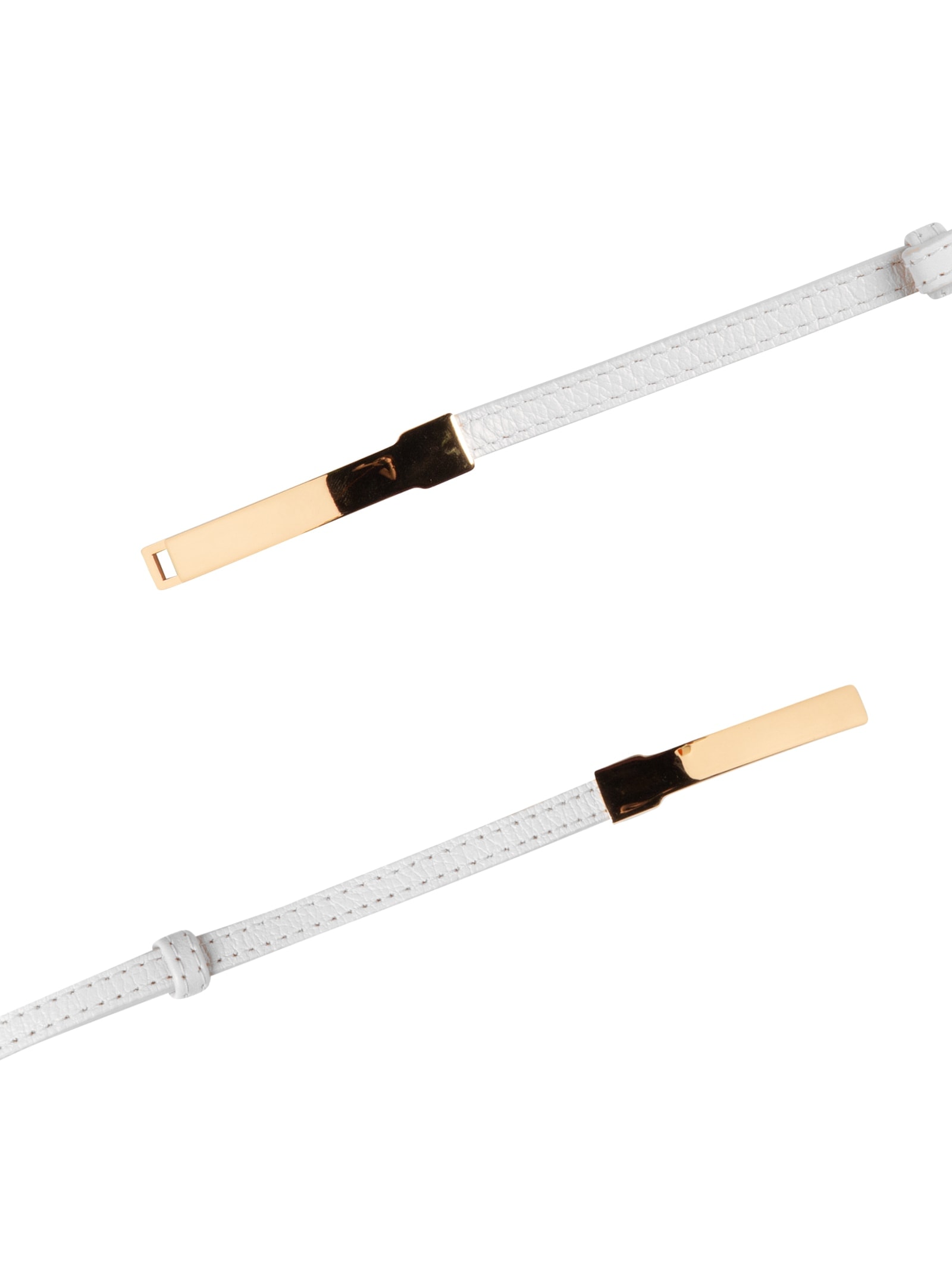 Cinto Feminino Em Couro Com Fivela Retangular Branco Market 33