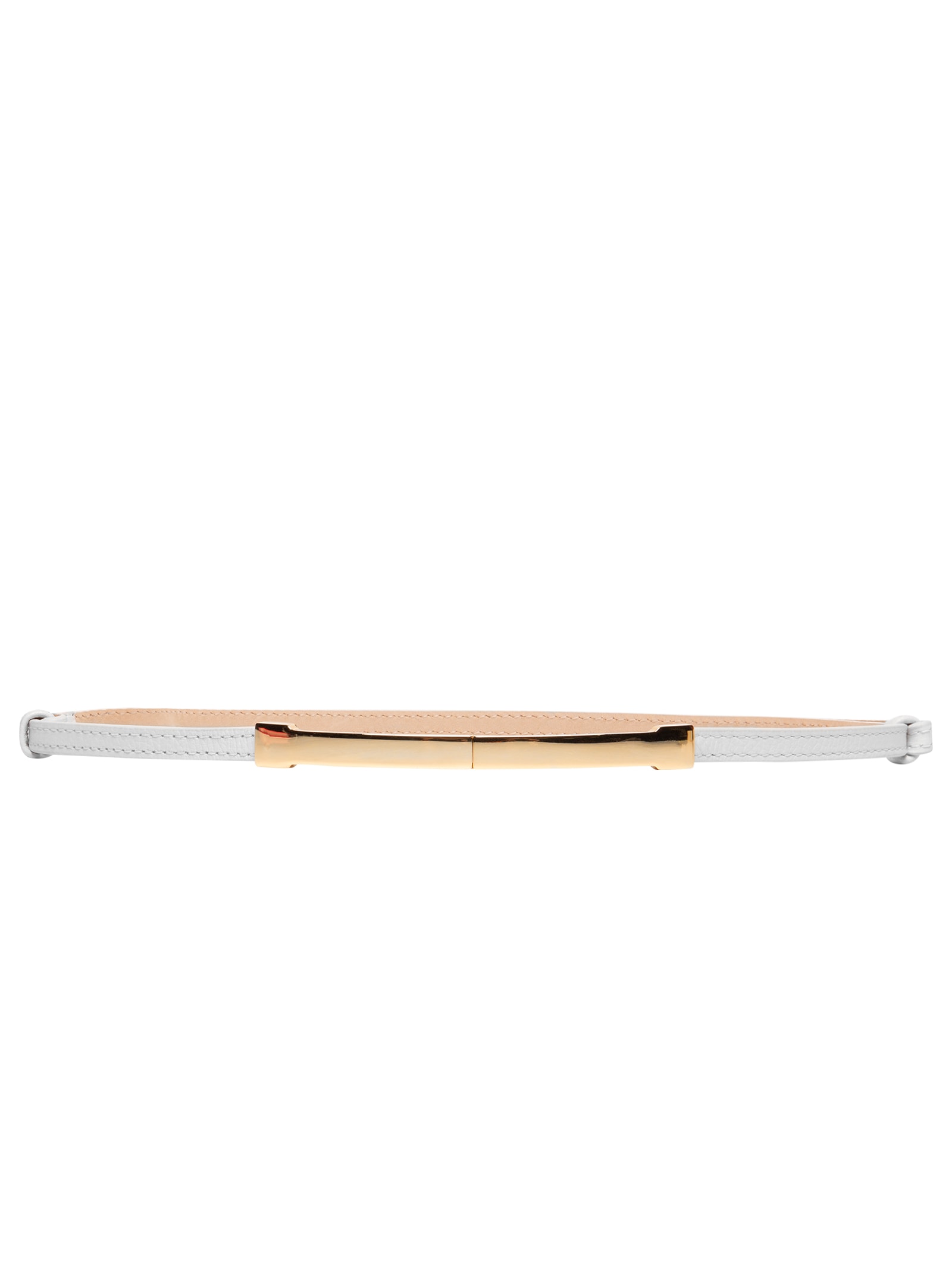 Cinto Feminino Em Couro Com Fivela Retangular Branco Market 33