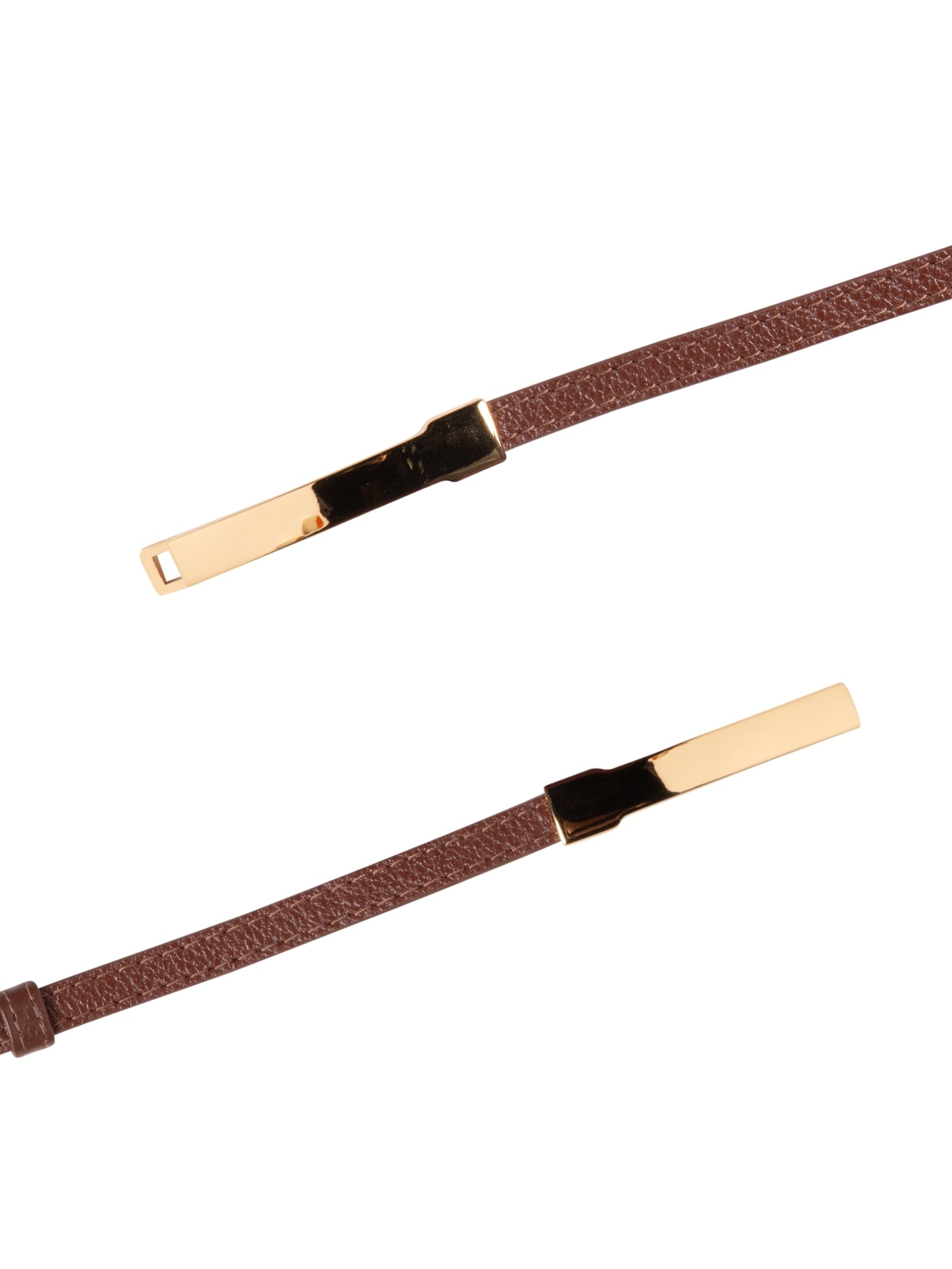 Cinto Feminino Em Couro Com Fivela Retangular Marrom Market 33