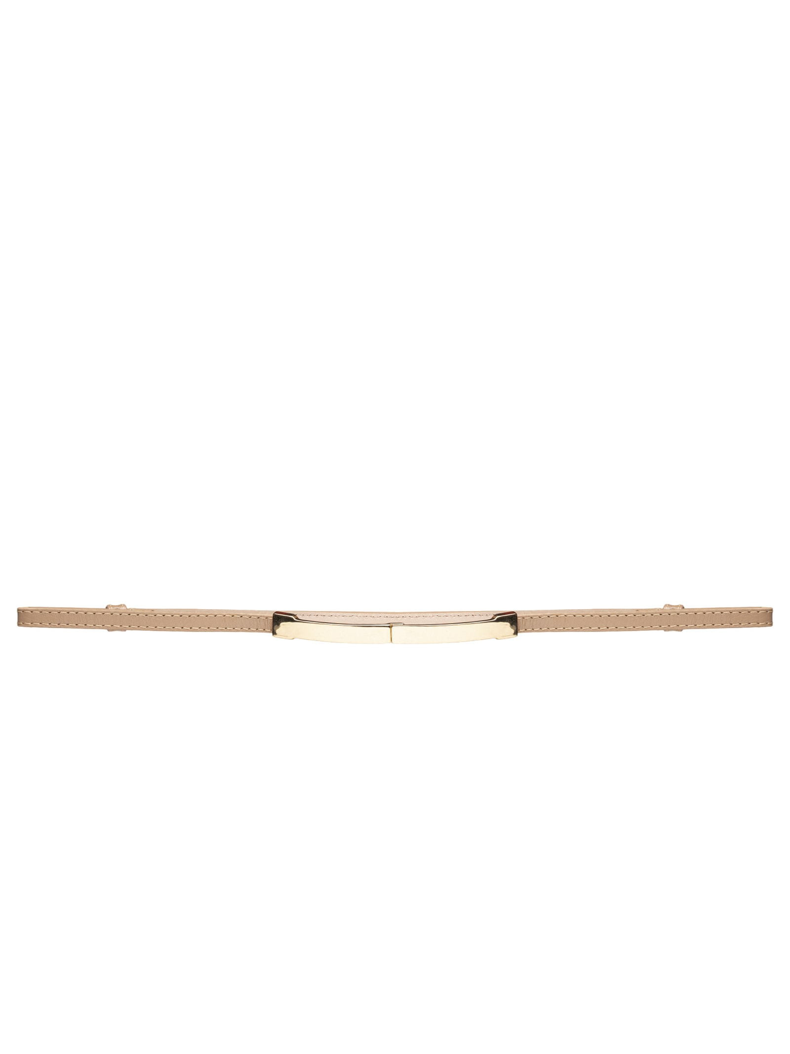 Cinto Feminino Em Couro Com Fivela Retangular – Bege Market 33