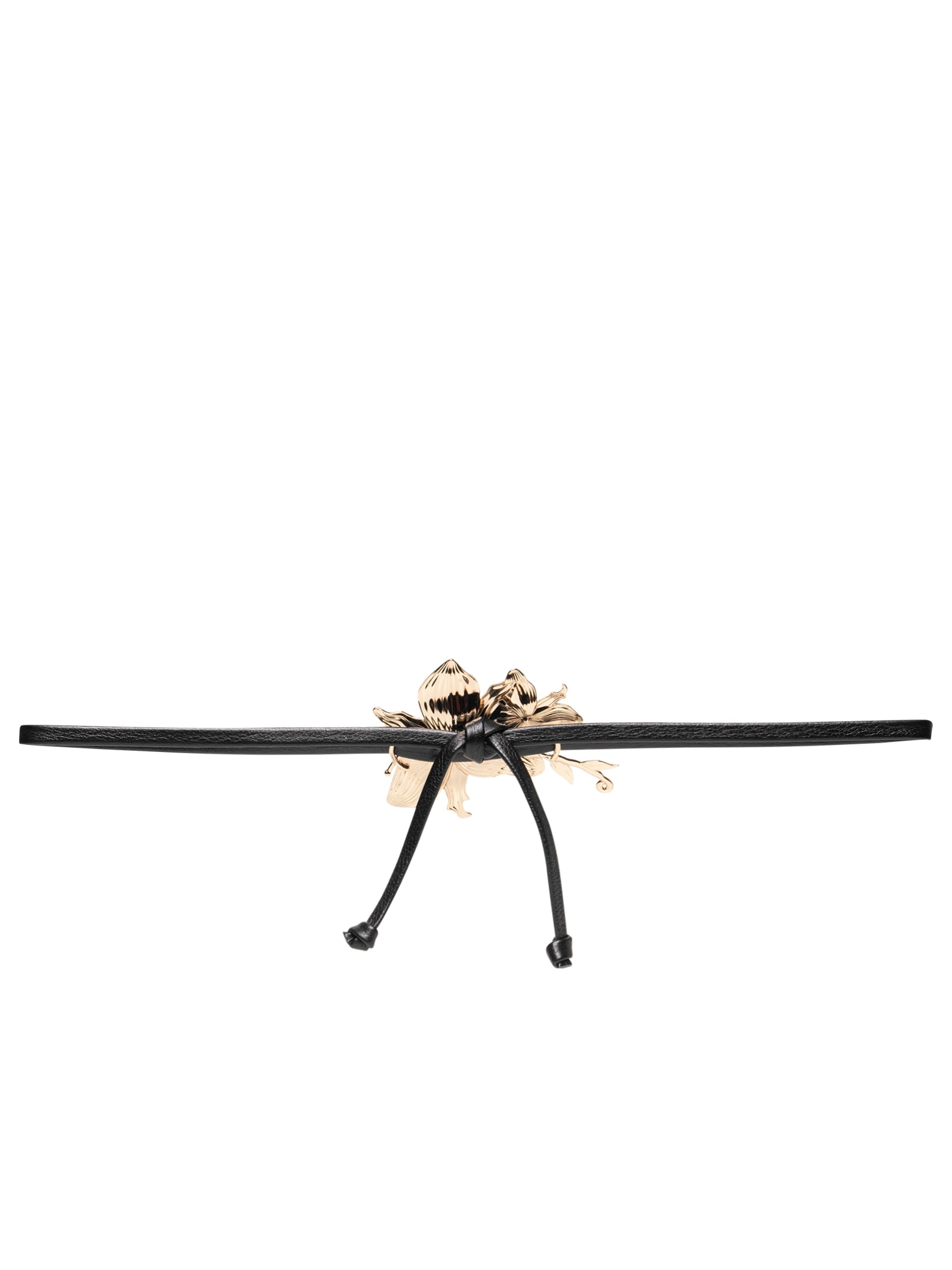 CInto Feminino Em Couro Com Lírio Em Metal Preto Market 33