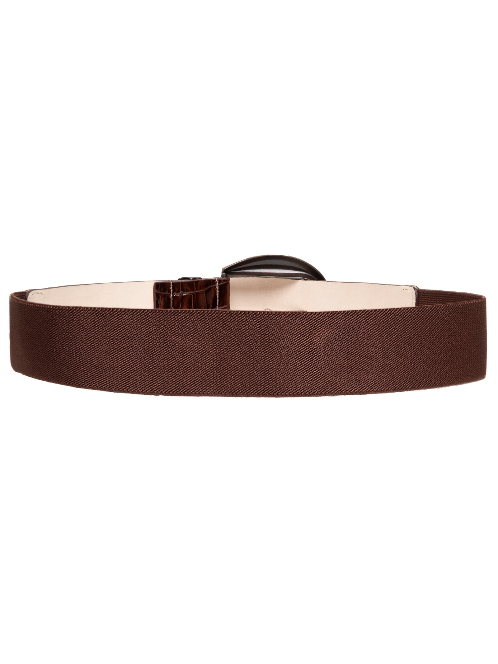Cinto Feminino Em Couro Croco E Elástico Marrom Market 33
