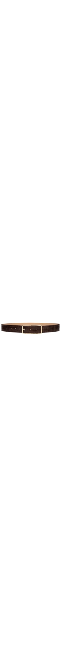 Cinto Feminino Em Couro Croco - Marrom