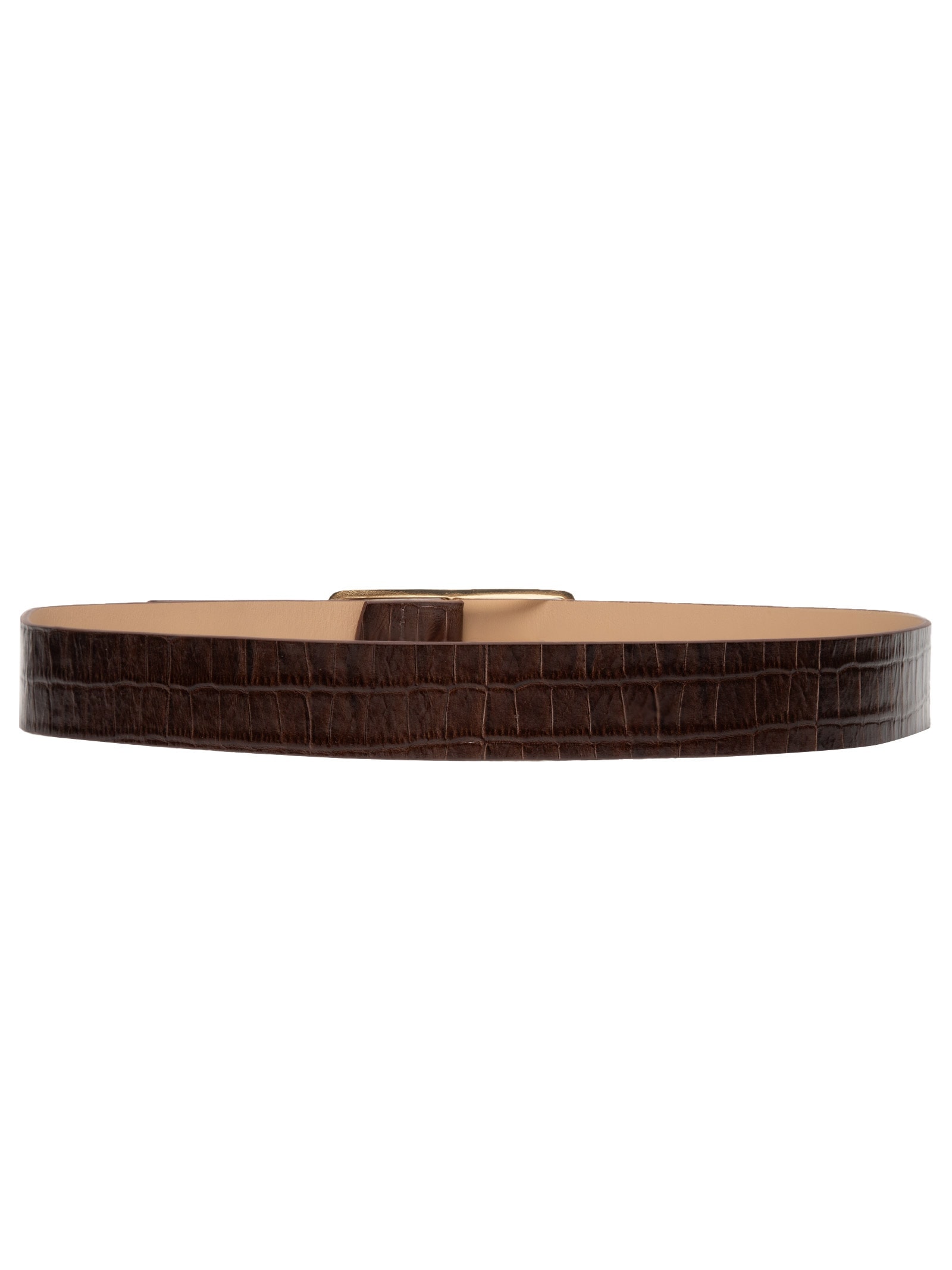 Cinto Feminino Em Couro Croco Marrom Market 33